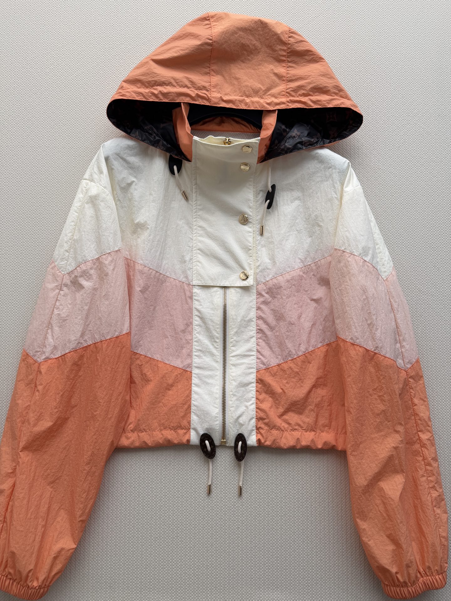 LV Chevron Colorblock Short Hooded Windbreaker