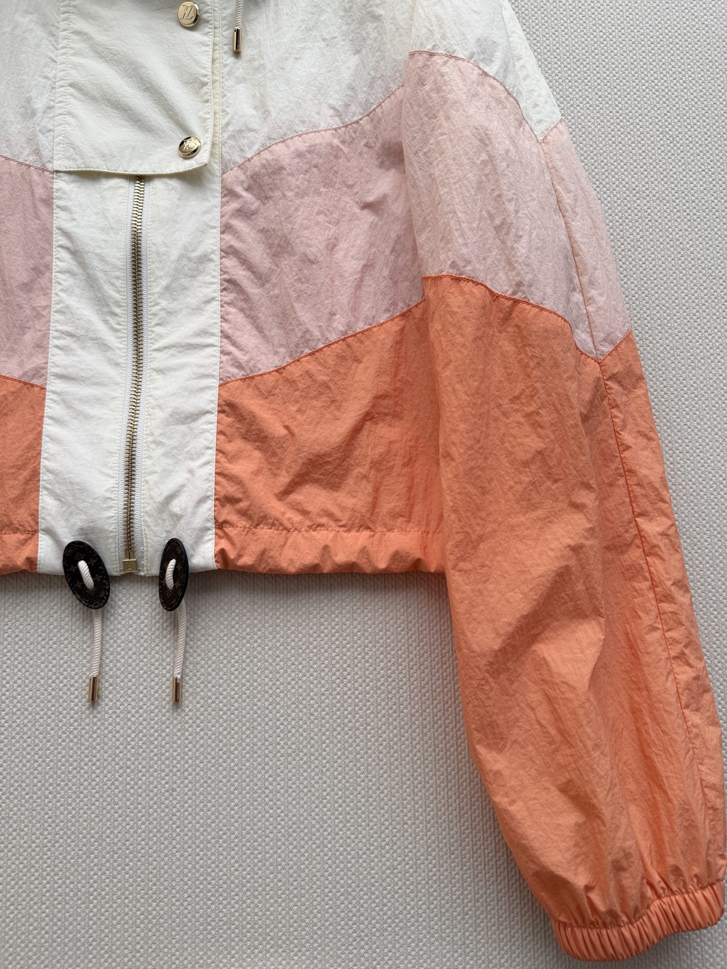 LV Chevron Colorblock Short Hooded Windbreaker
