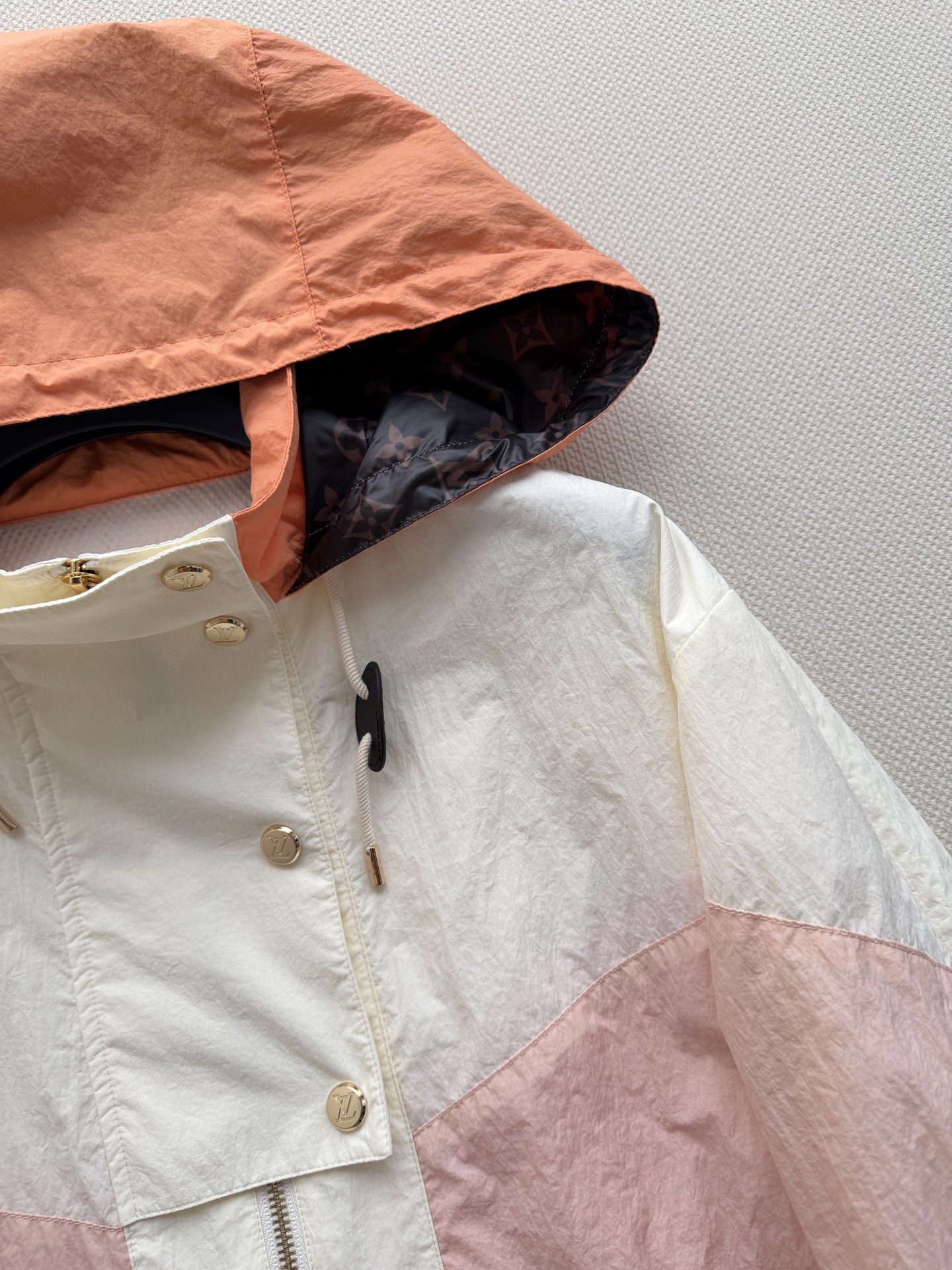 LV Chevron Colorblock Short Hooded Windbreaker