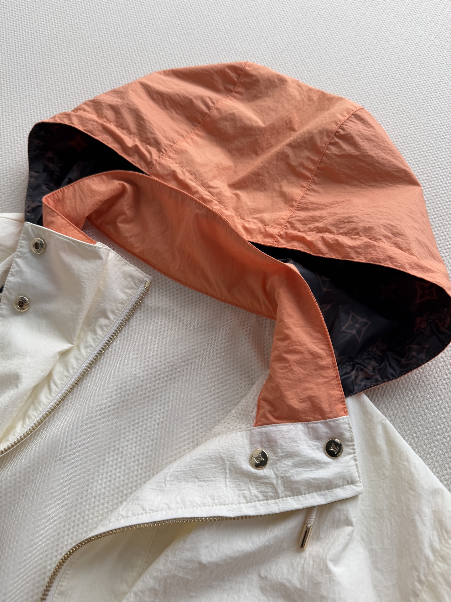LV Chevron Colorblock Short Hooded Windbreaker