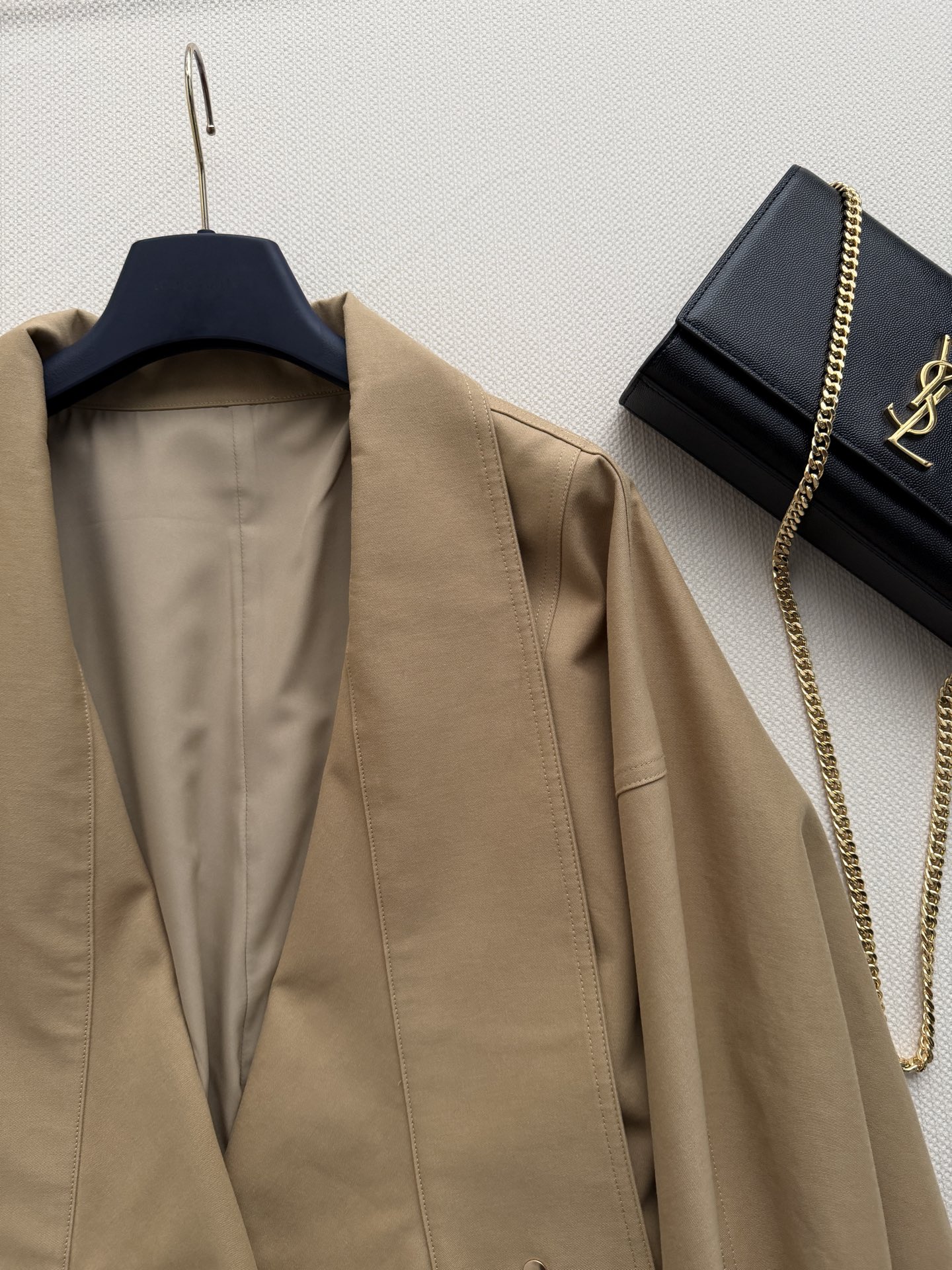  LV Double Layer Lapel Gold Button Short Jacket