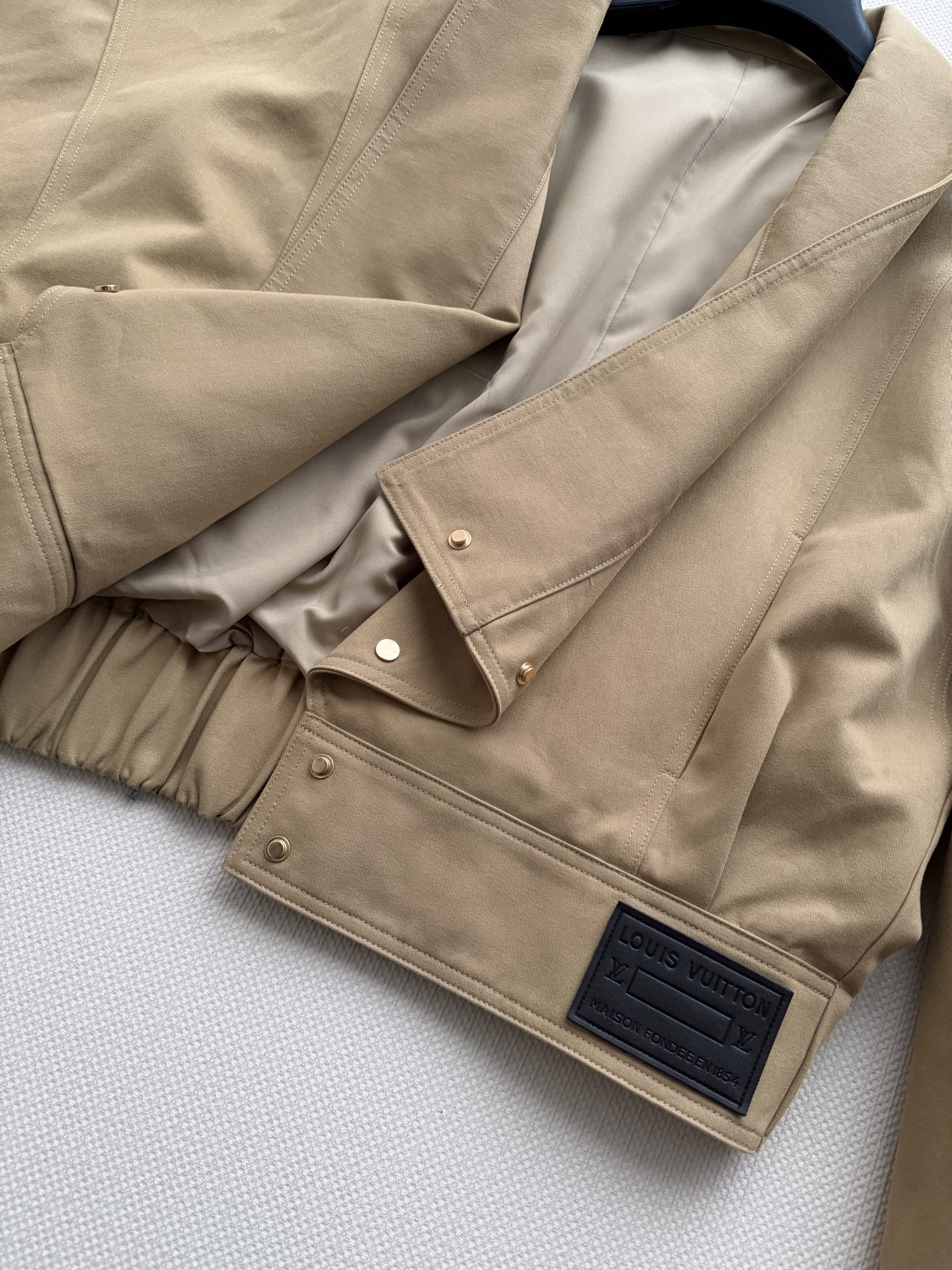  LV Double Layer Lapel Gold Button Short Jacket