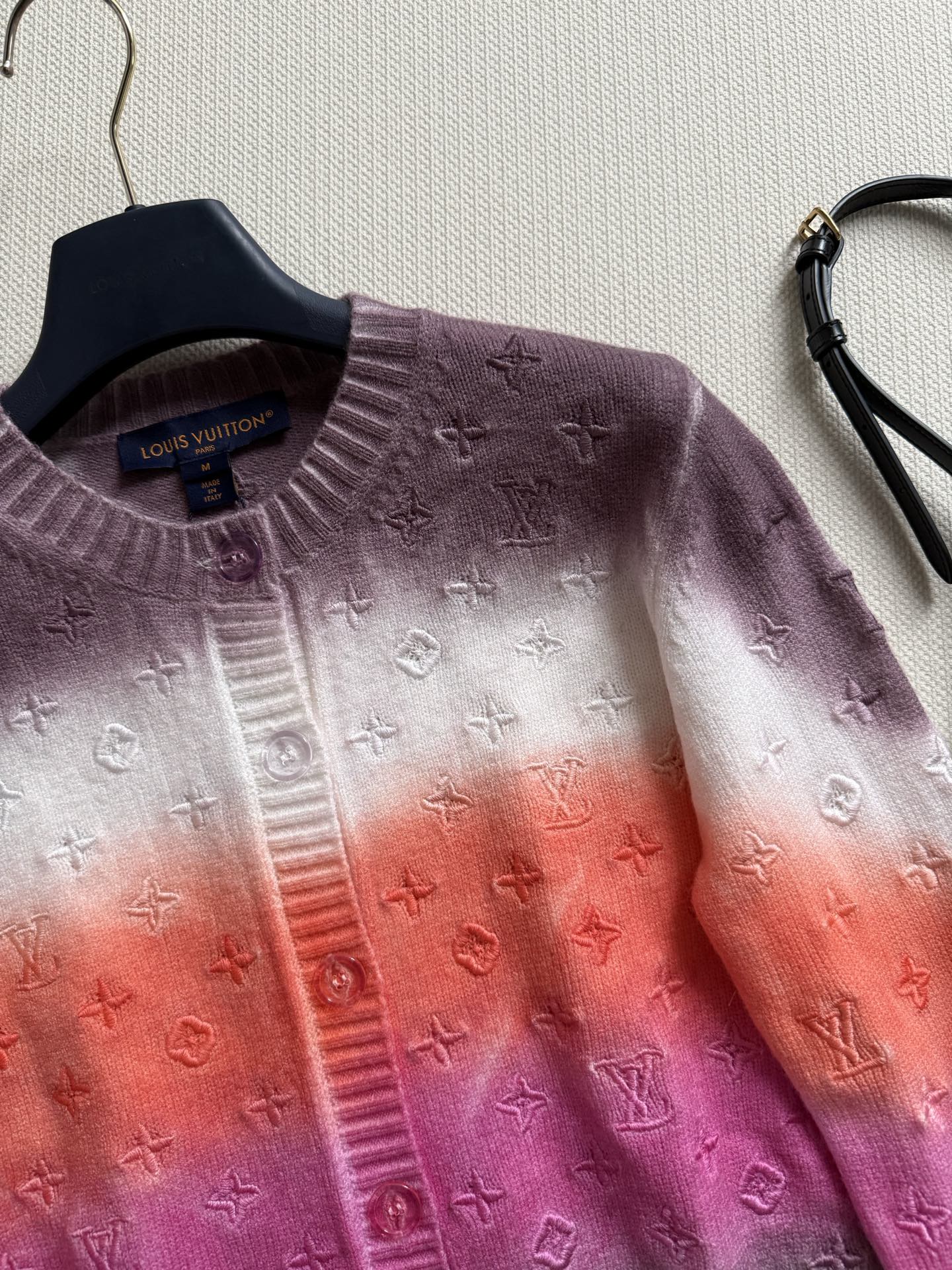 louis vuitton embroidered jacquard cardigan