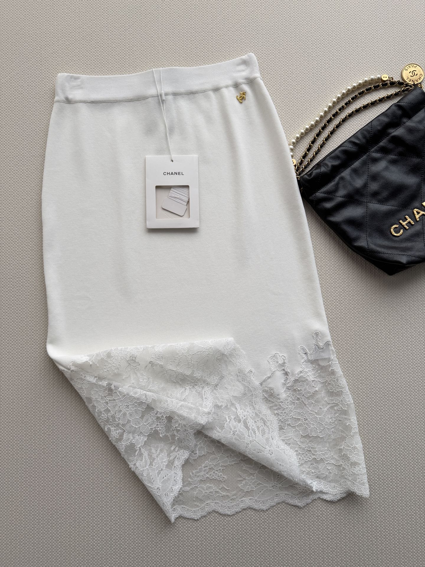 Chanel Lace Patchwork Camisole & Mid-length Skirt 