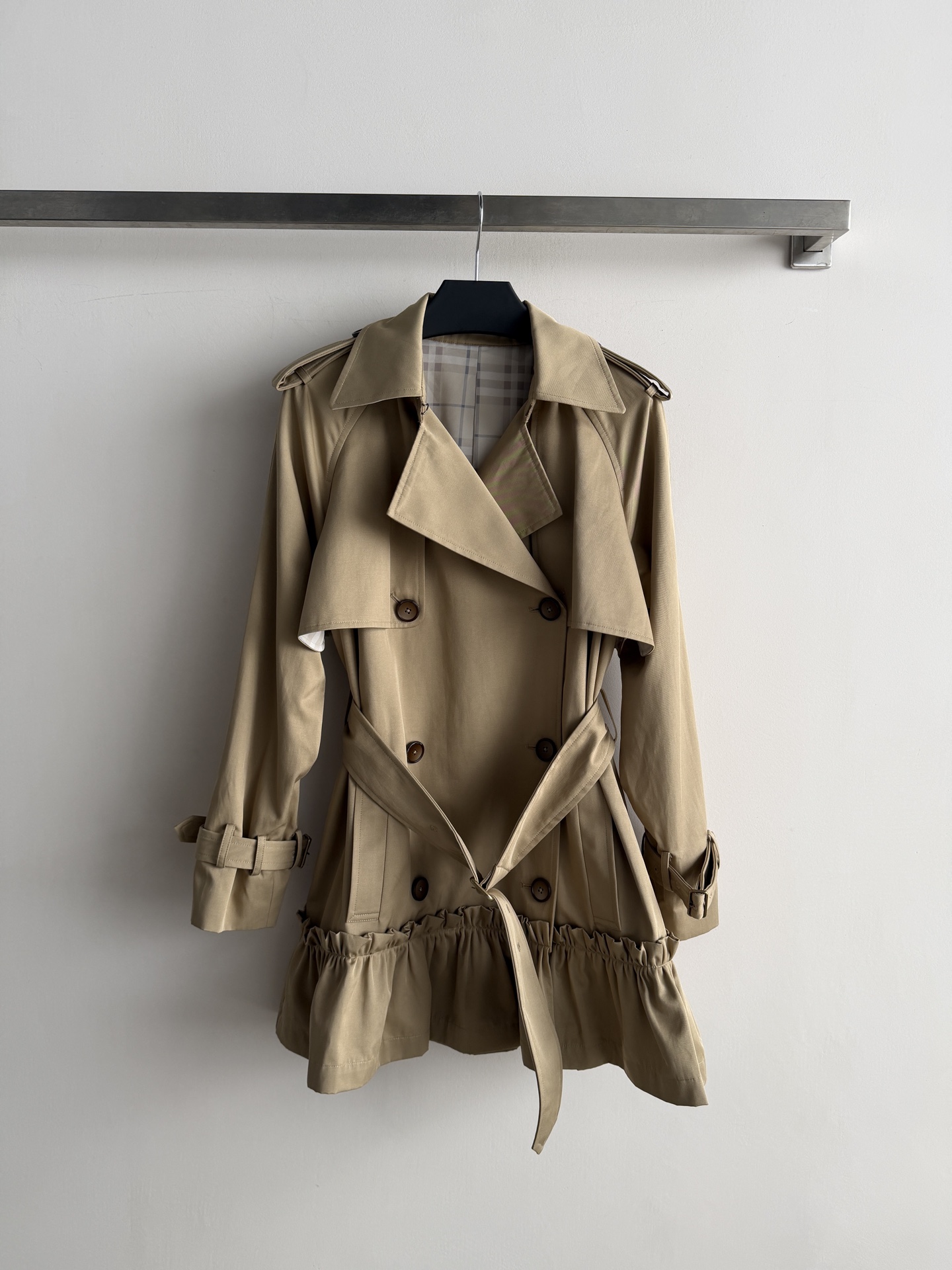 Burberry Ruffled Belted Trench Jacket