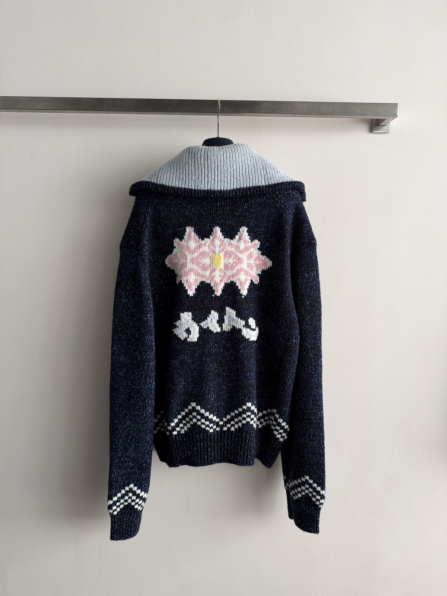 louis vuitton rabbit jacquard hooded cardigan