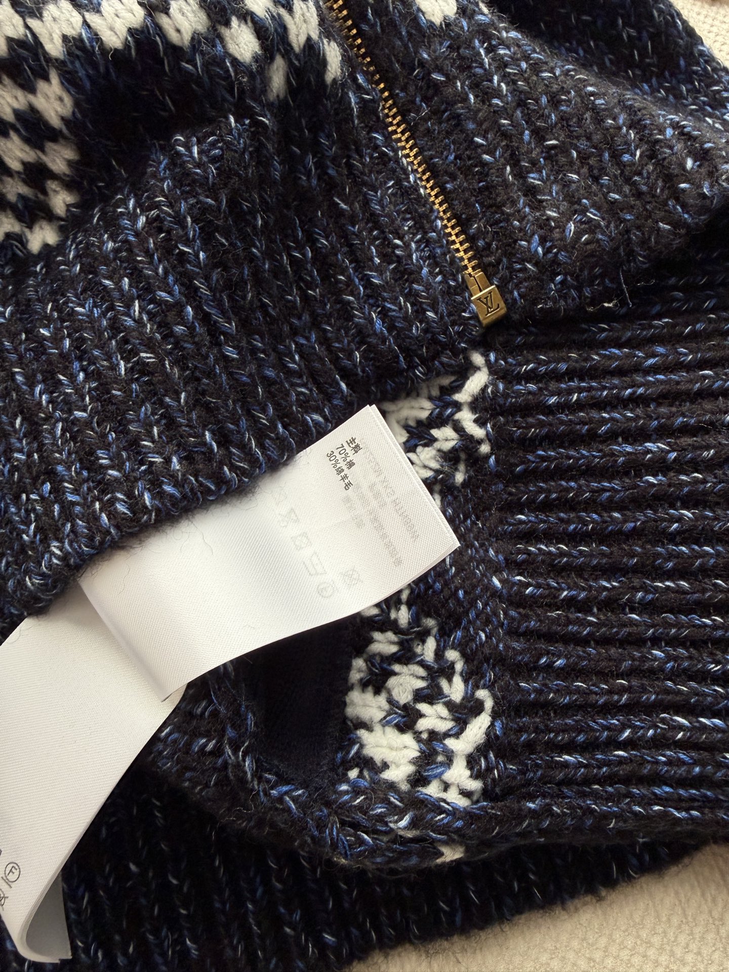 louis vuitton rabbit jacquard hooded cardigan