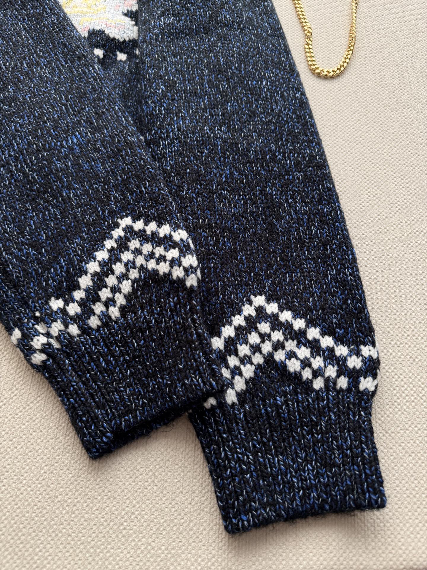 louis vuitton rabbit jacquard hooded cardigan