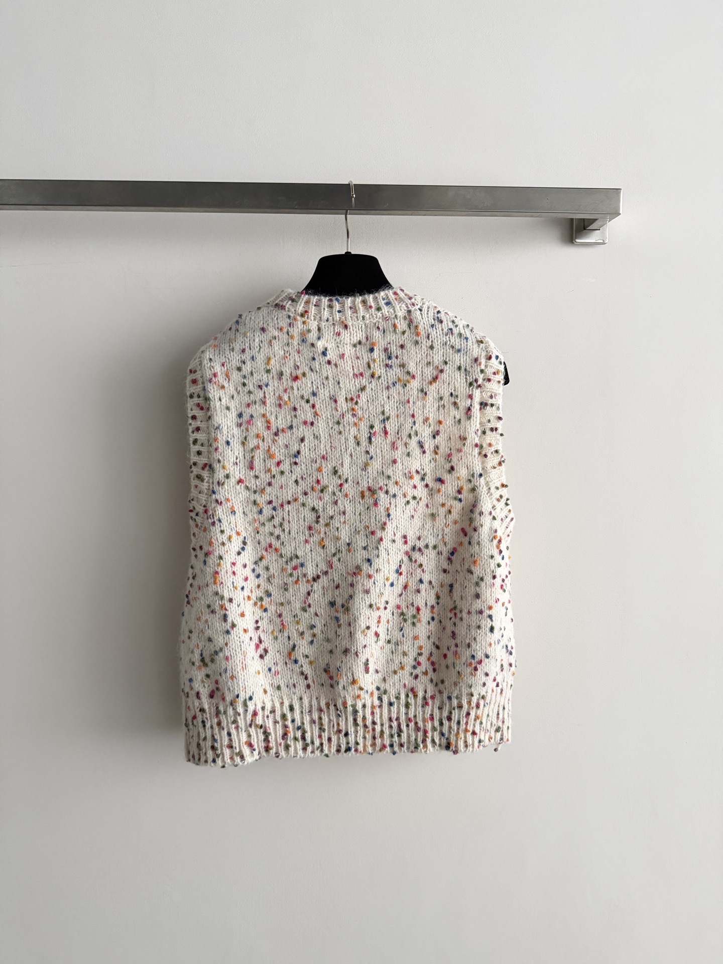 Chanel Ivory Speckled Knit Vest