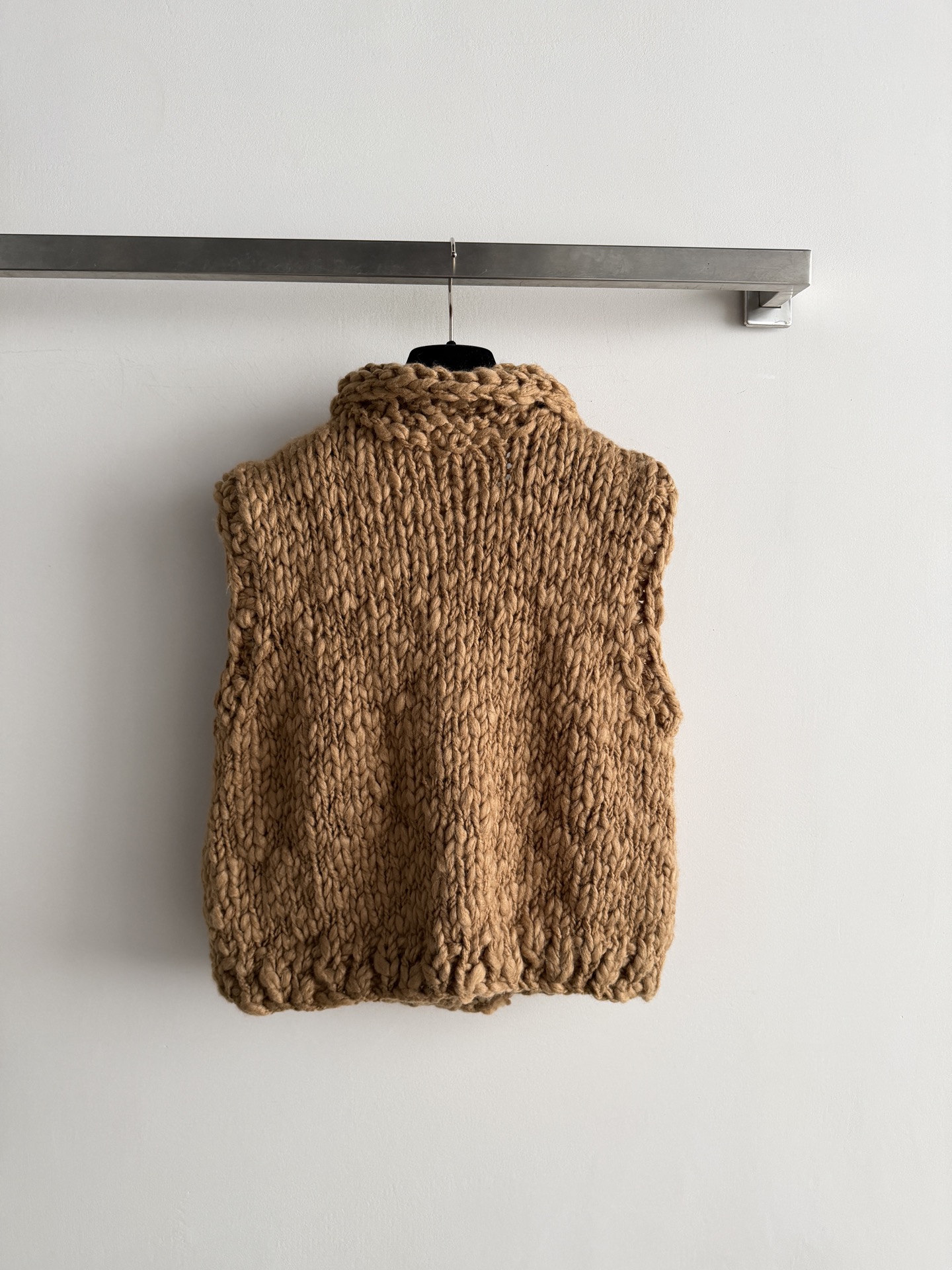 Chanel Brown Chunky Knit Pocket Vest
