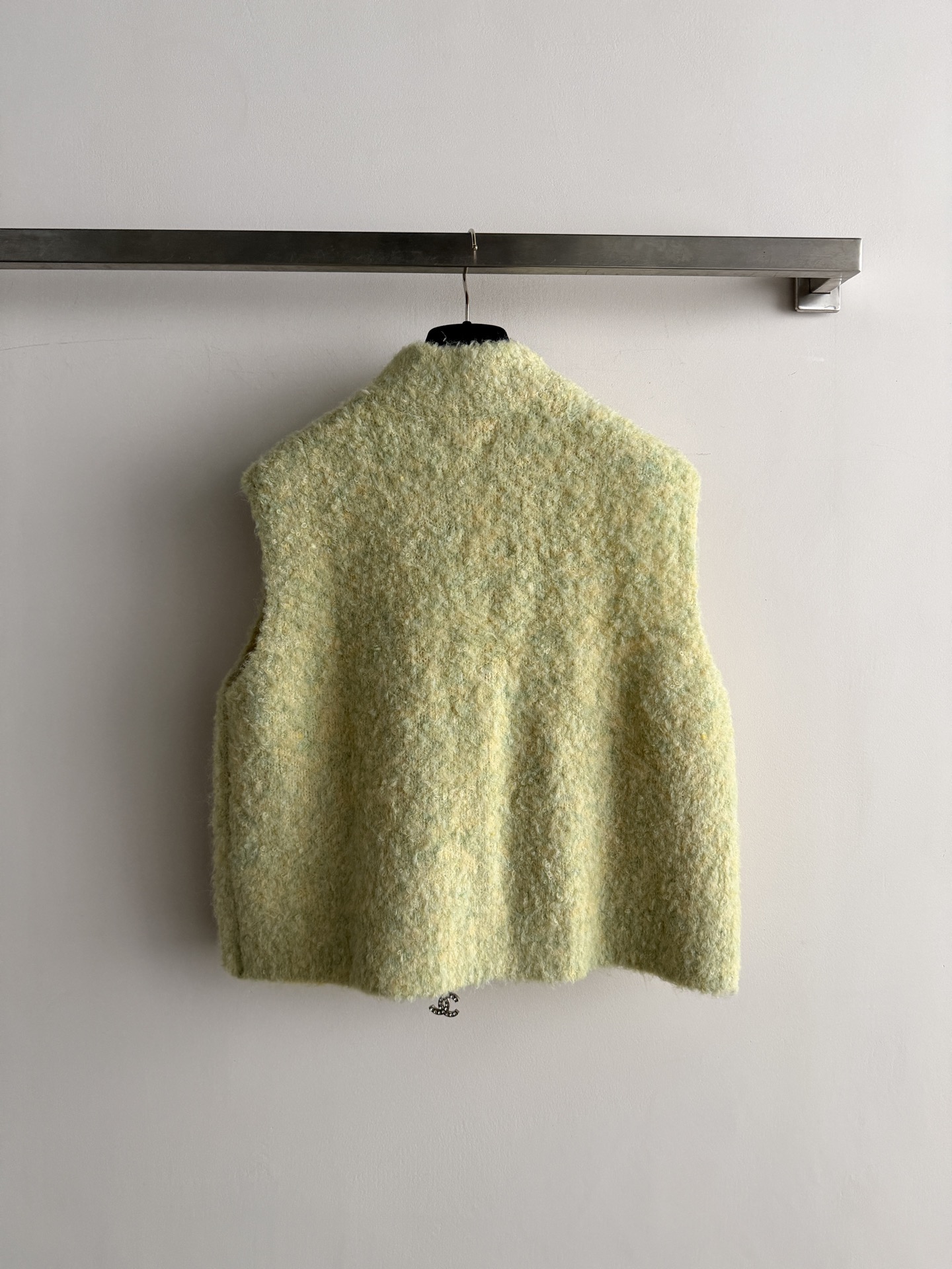 Chanel Light Green Logo Zip Vest