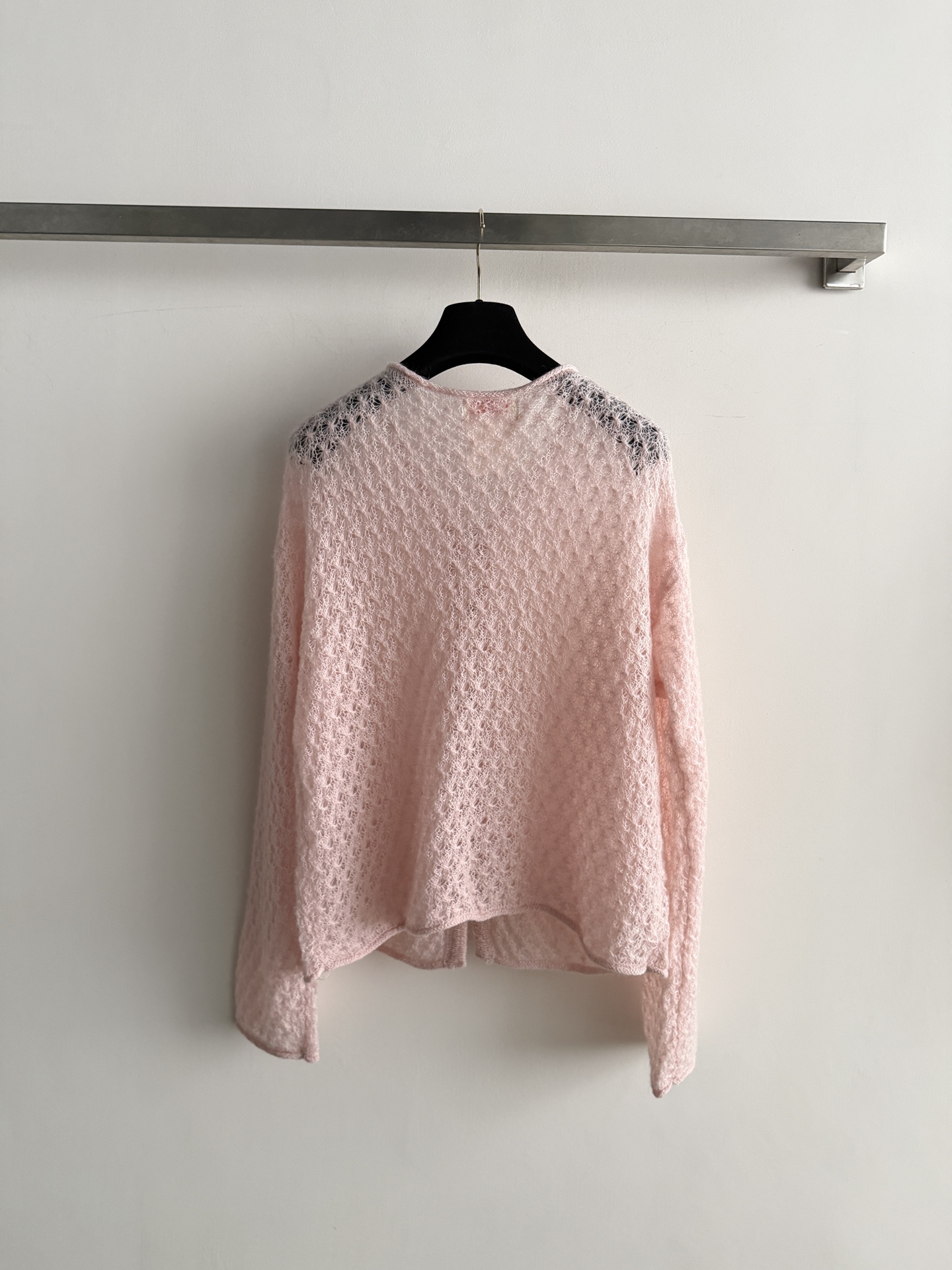 Chanel Pink Openwork Button Cardigan