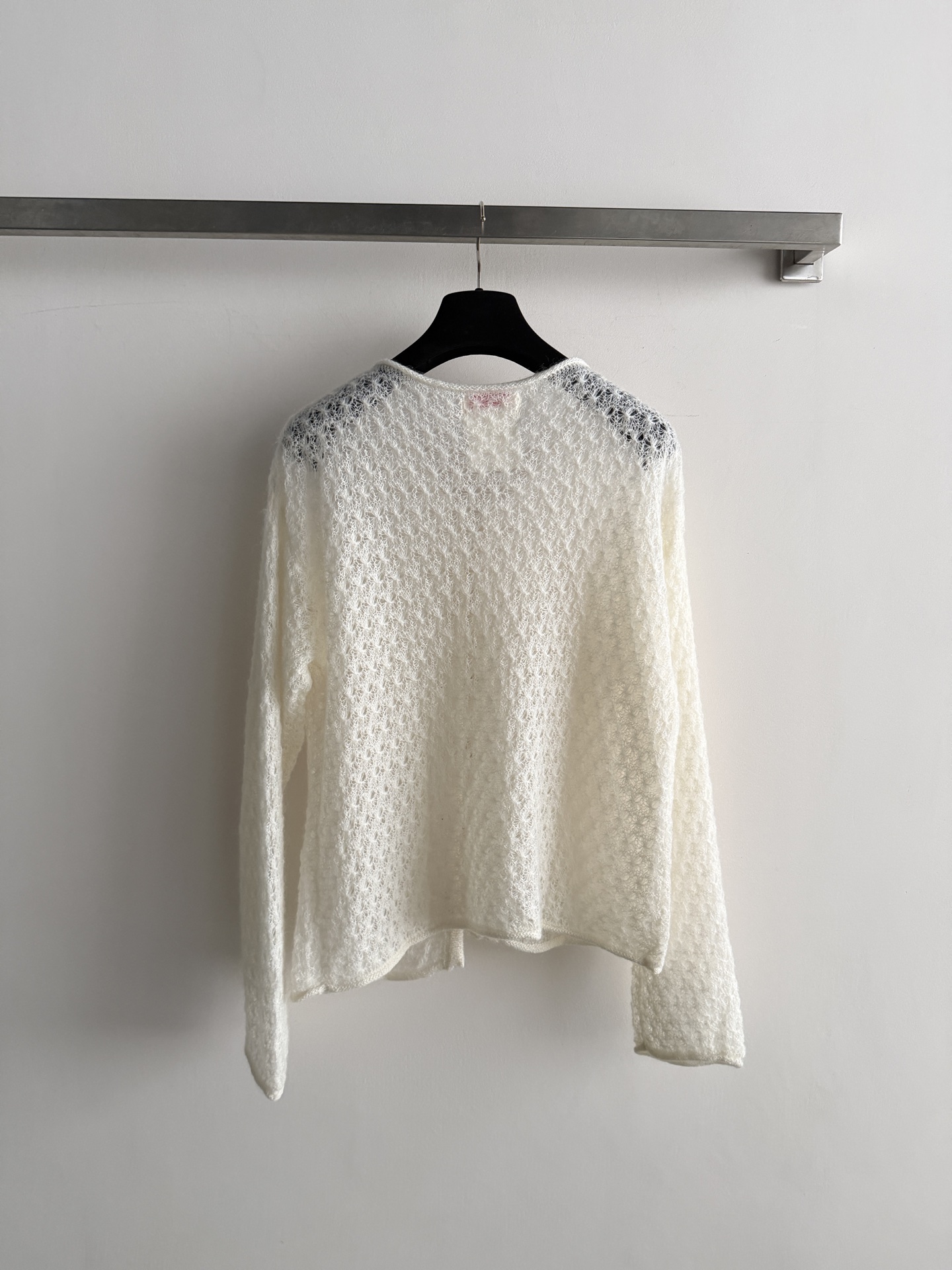 Chanel Ivory Openwork Button Cardigan
