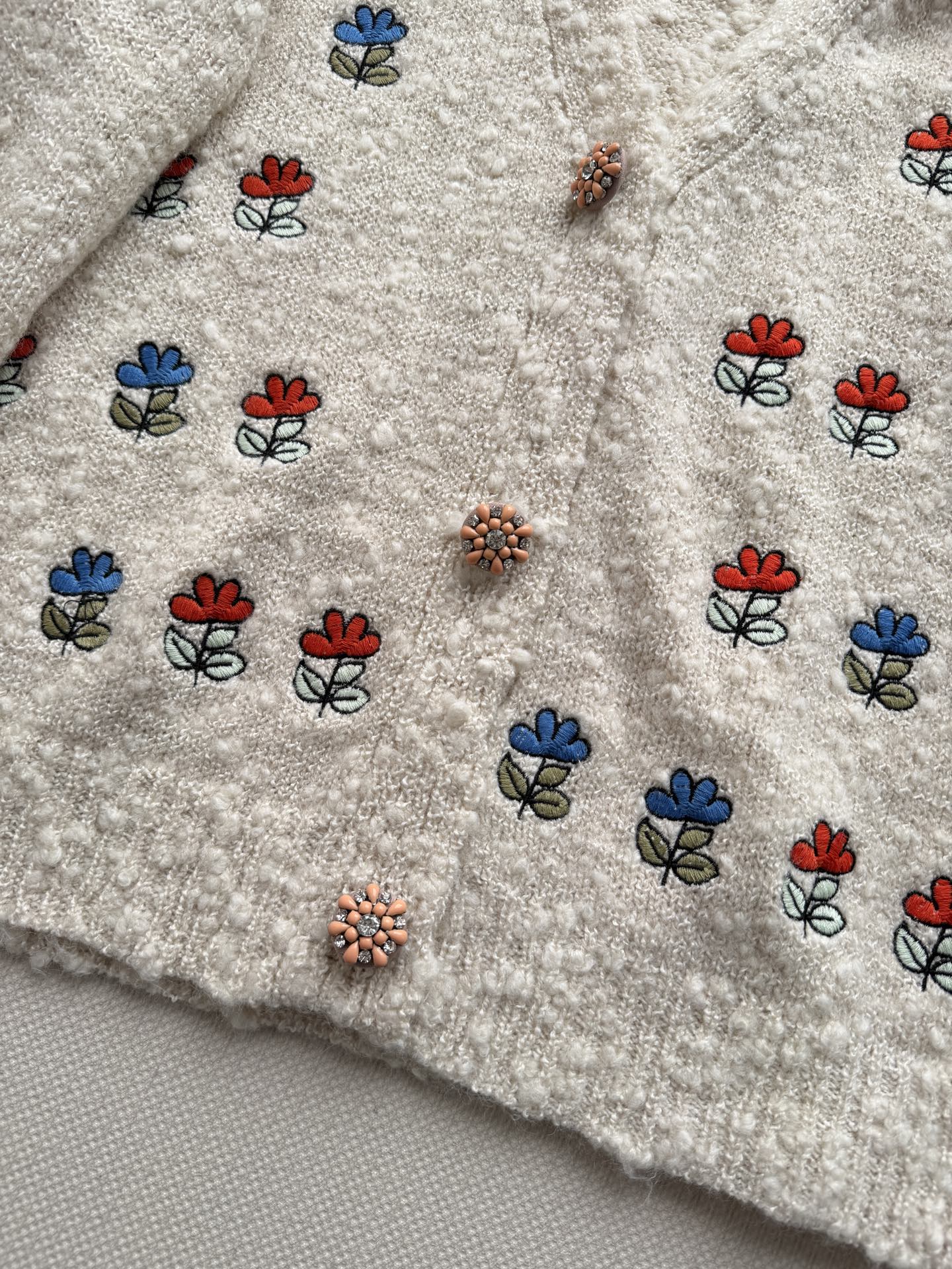 Chanel Ivory Floral Cardigan