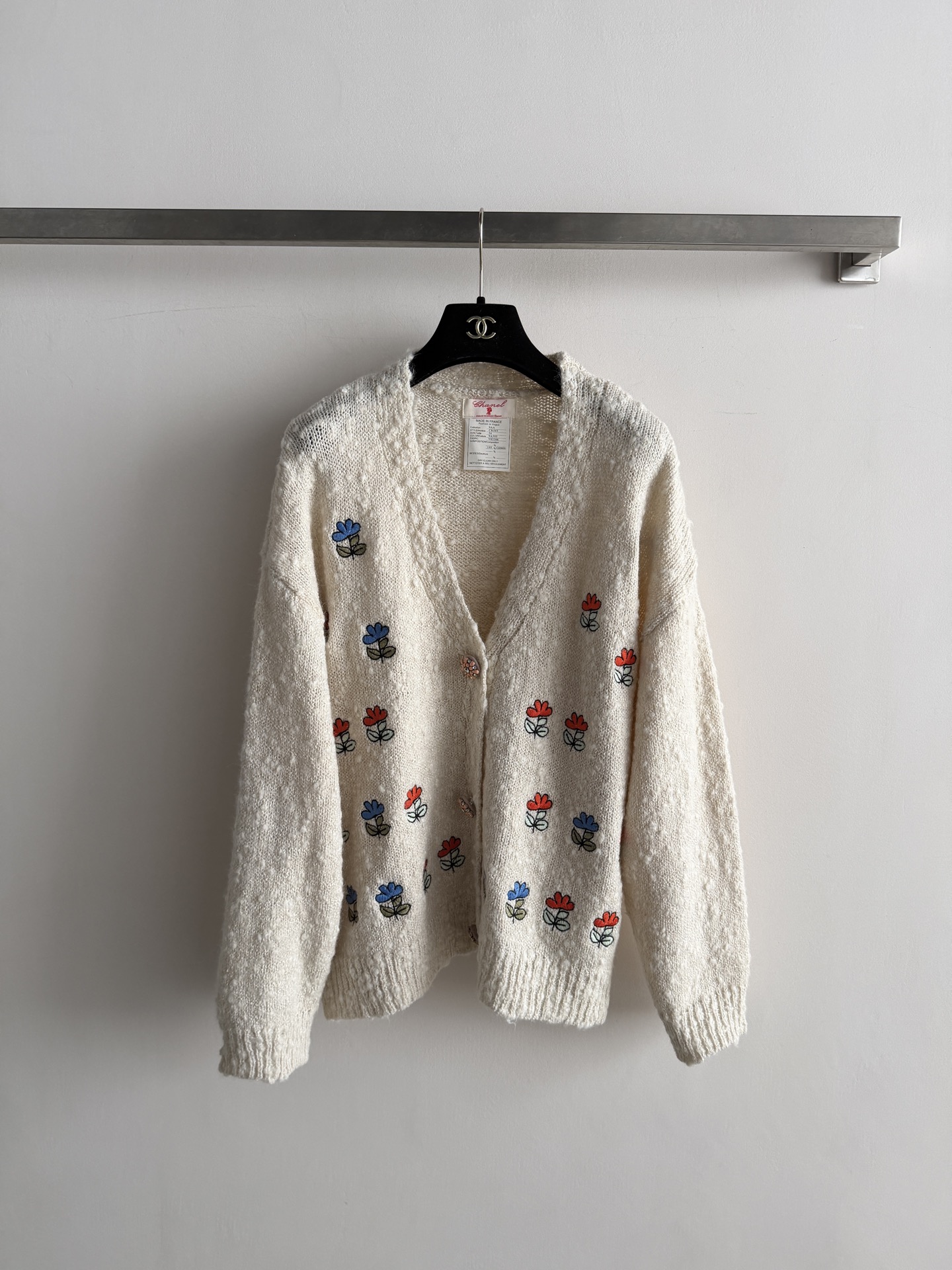 Chanel Ivory Floral Cardigan