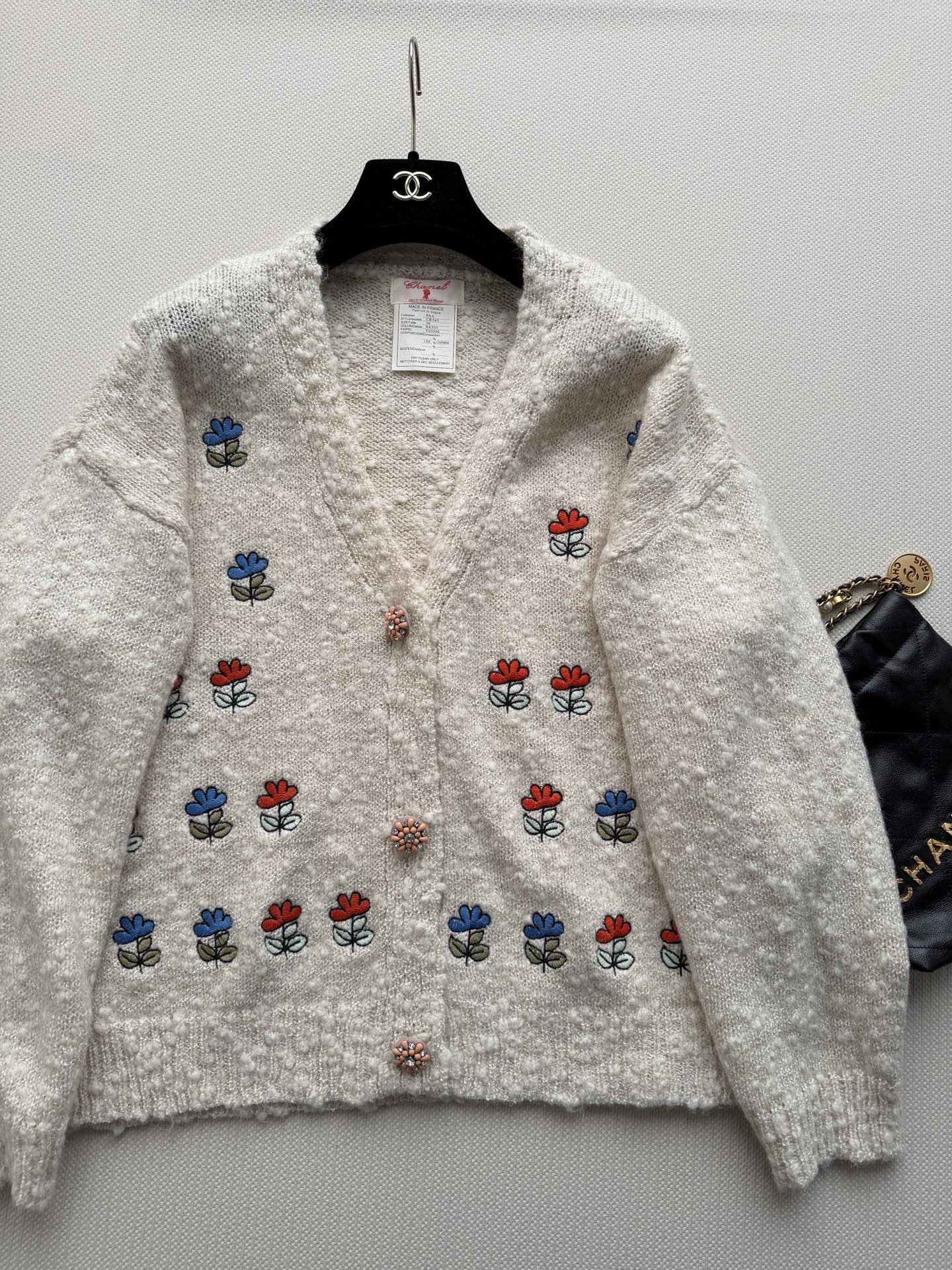 Chanel Ivory Floral Cardigan