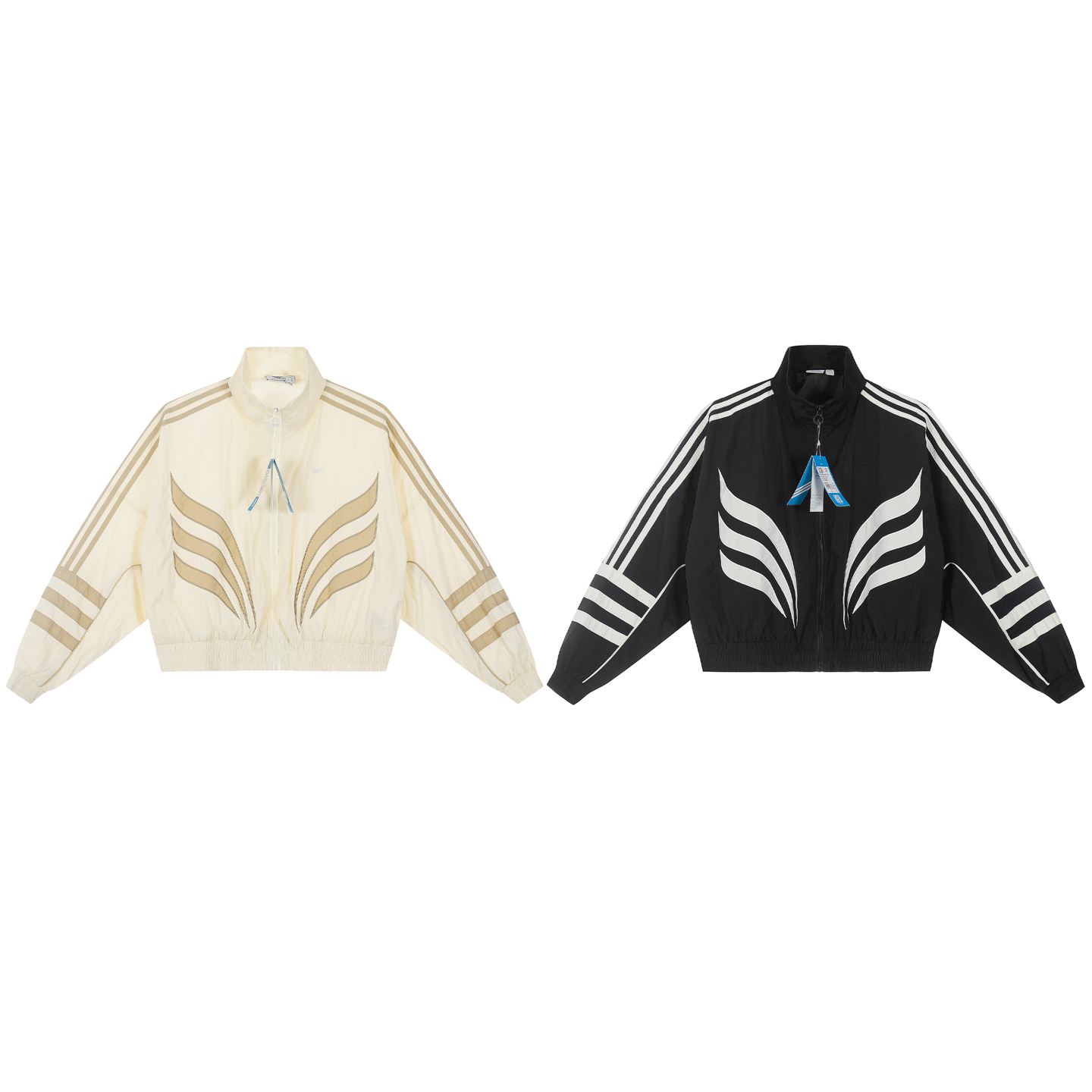 Adidas Embroidered Zipper Jacket in Black, Size M-XXL, Detailed Measurements Provided - 图片 1