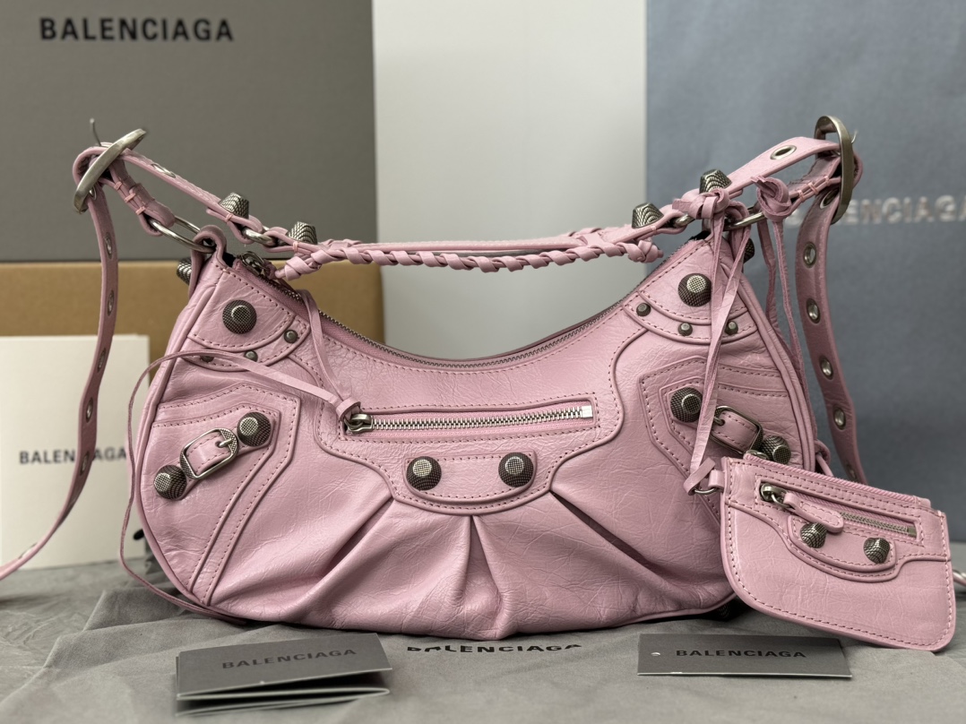 Balenciaga Le Cagole Borse Crossbody & Borse a Tracolla Rosa Tessitura