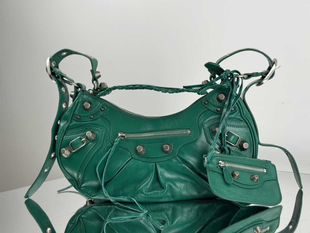 Balenciaga Le Cagole Borse Crossbody & Borse a Tracolla Verde Tessitura Vintage Moto