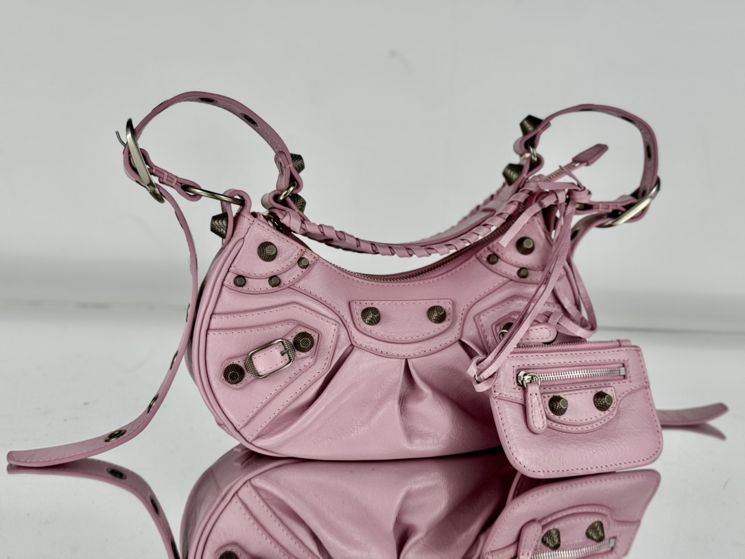 Balenciaga Le Cagole Borse Crossbody & Borse a Tracolla Rosa Tessitura Vintage Moto