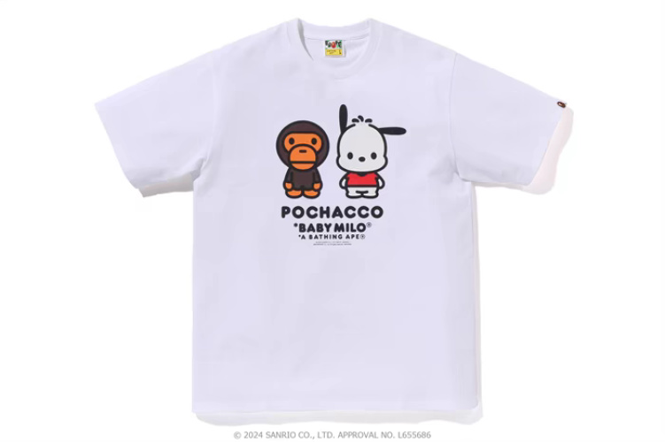 BAPE x Sanrio Pochacco Graphic Print Short Sleeve T-Shirt - White 1 BAPE x Sanrio Pochacco Graphic Print Short Sleeve T-Shirt - White