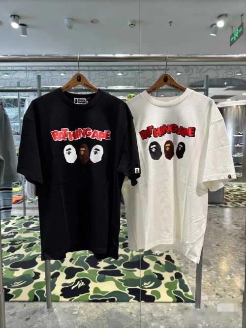 A Bathing Ape SS24 Crewneck T-Shirt Ape Head Logo Print Short Sleeve