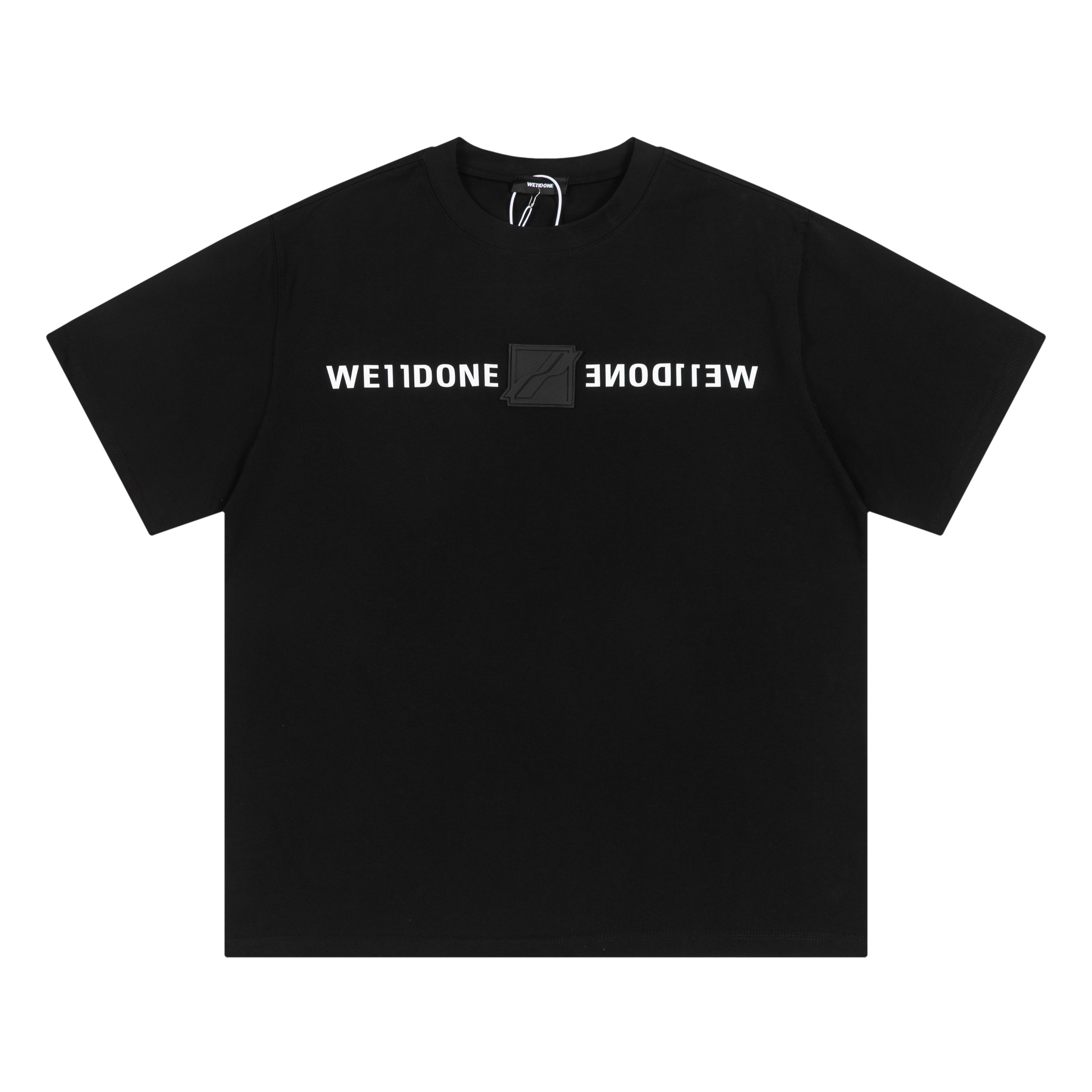 High-Quality WeE11DonE Mirror Badge T-Shirt in 3 Colors, 290g Cotton, S-XL Sizes.