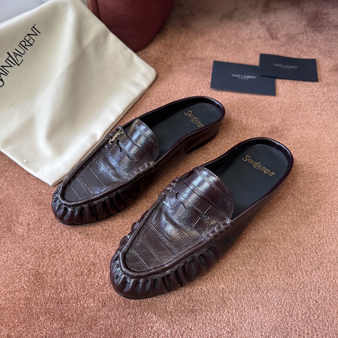 생로랑 YSL 앞코 덮인 뮬 로퍼 108321 이미지 2