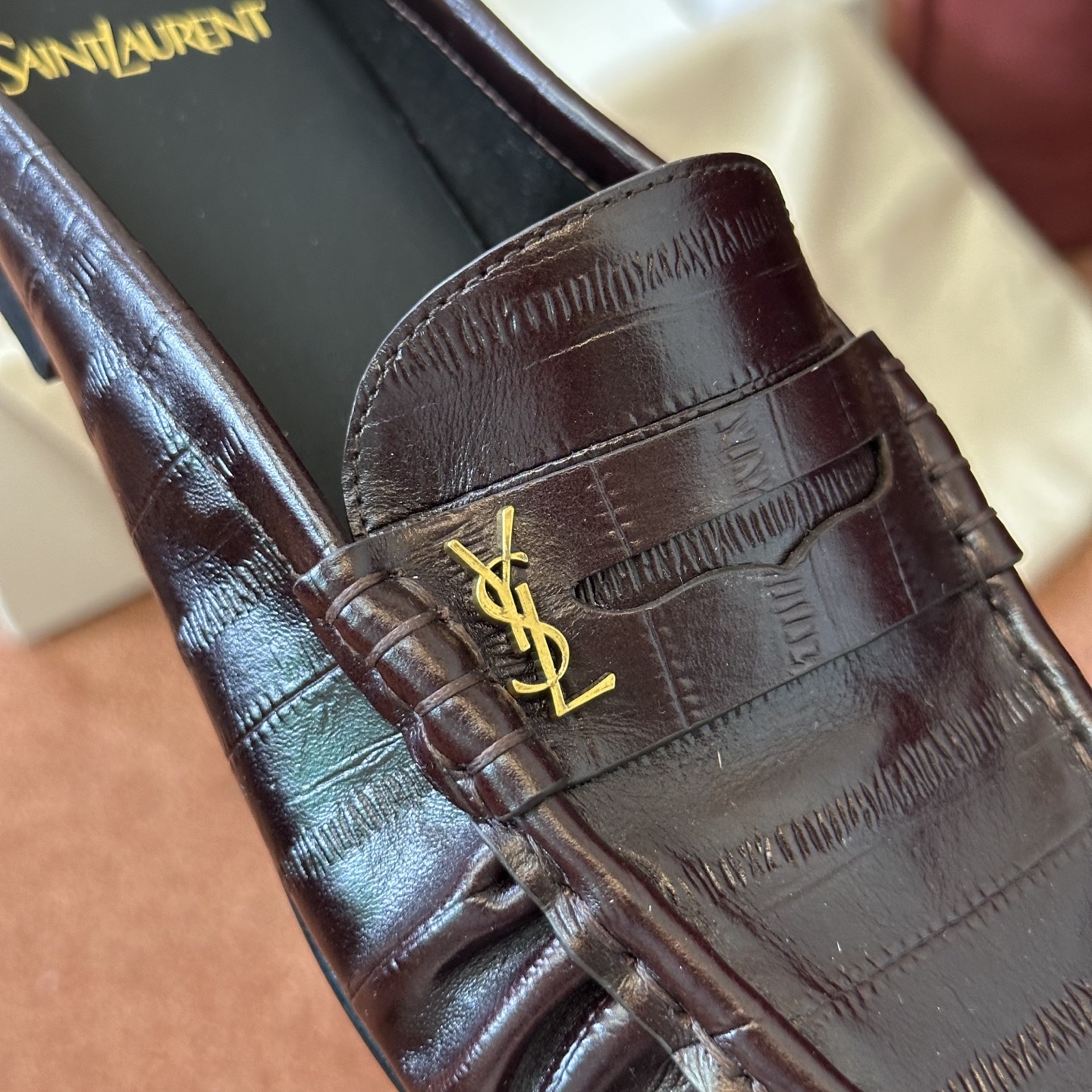 생로랑 YSL 앞코 덮인 뮬 로퍼 108321 이미지 4