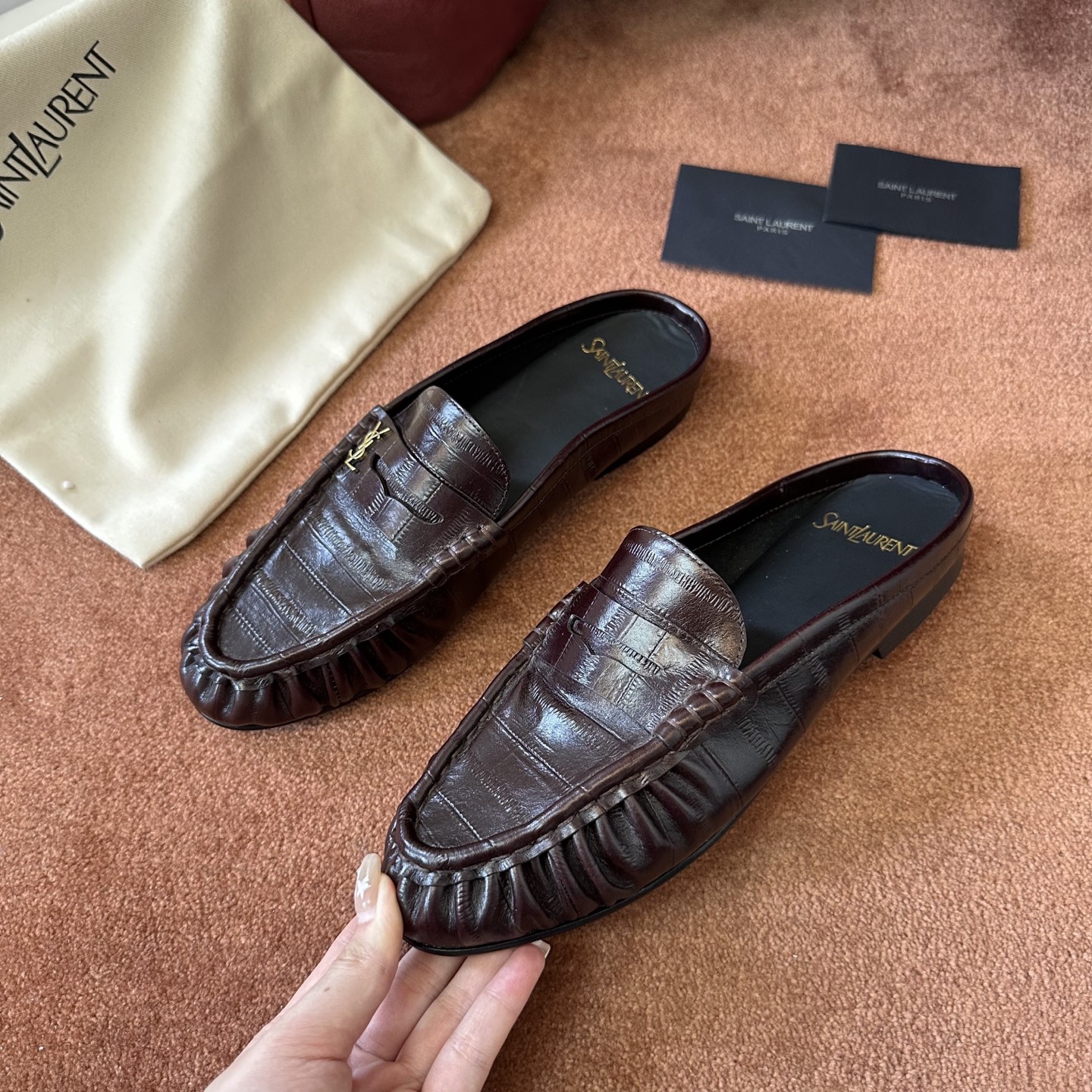 생로랑 YSL 앞코 덮인 뮬 로퍼 108321 이미지 6