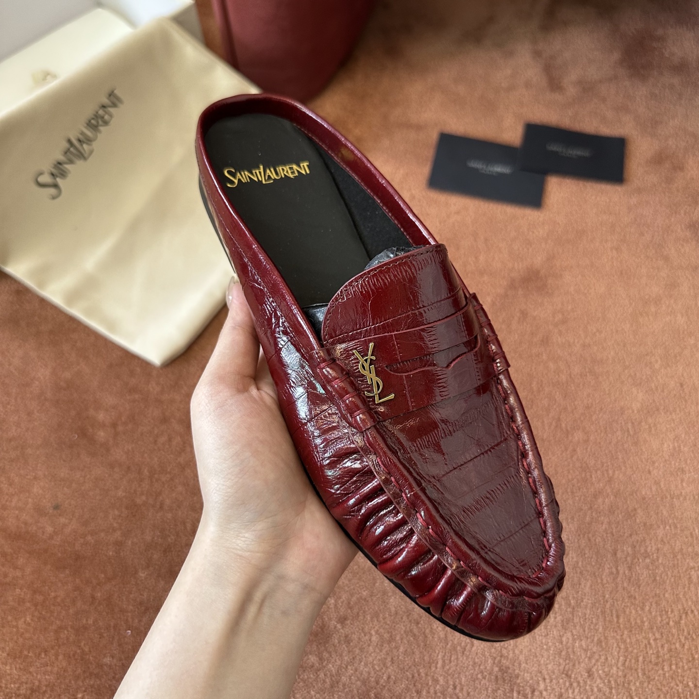 생로랑 YSL 앞코 덮인 뮬 108317 이미지 3