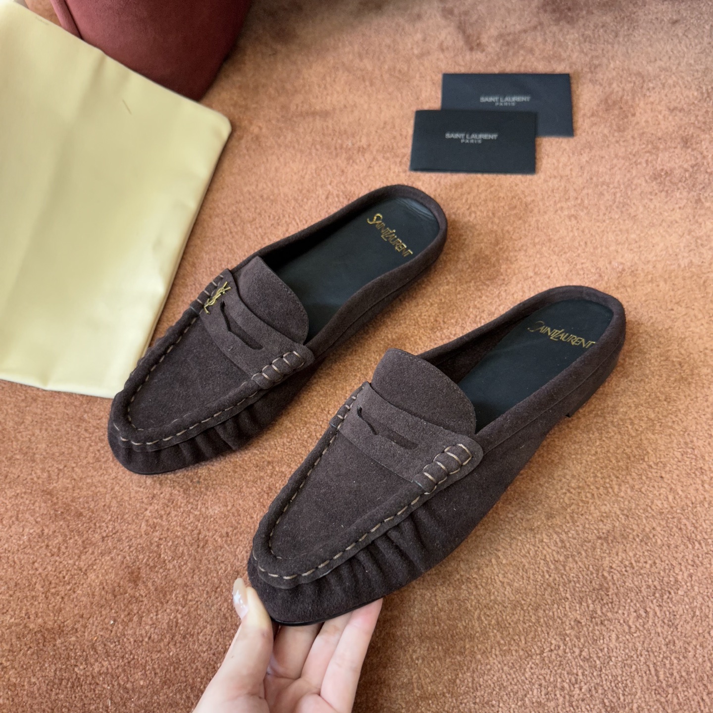생로랑 YSL 앞코 덮인 뮬 108311 이미지 8