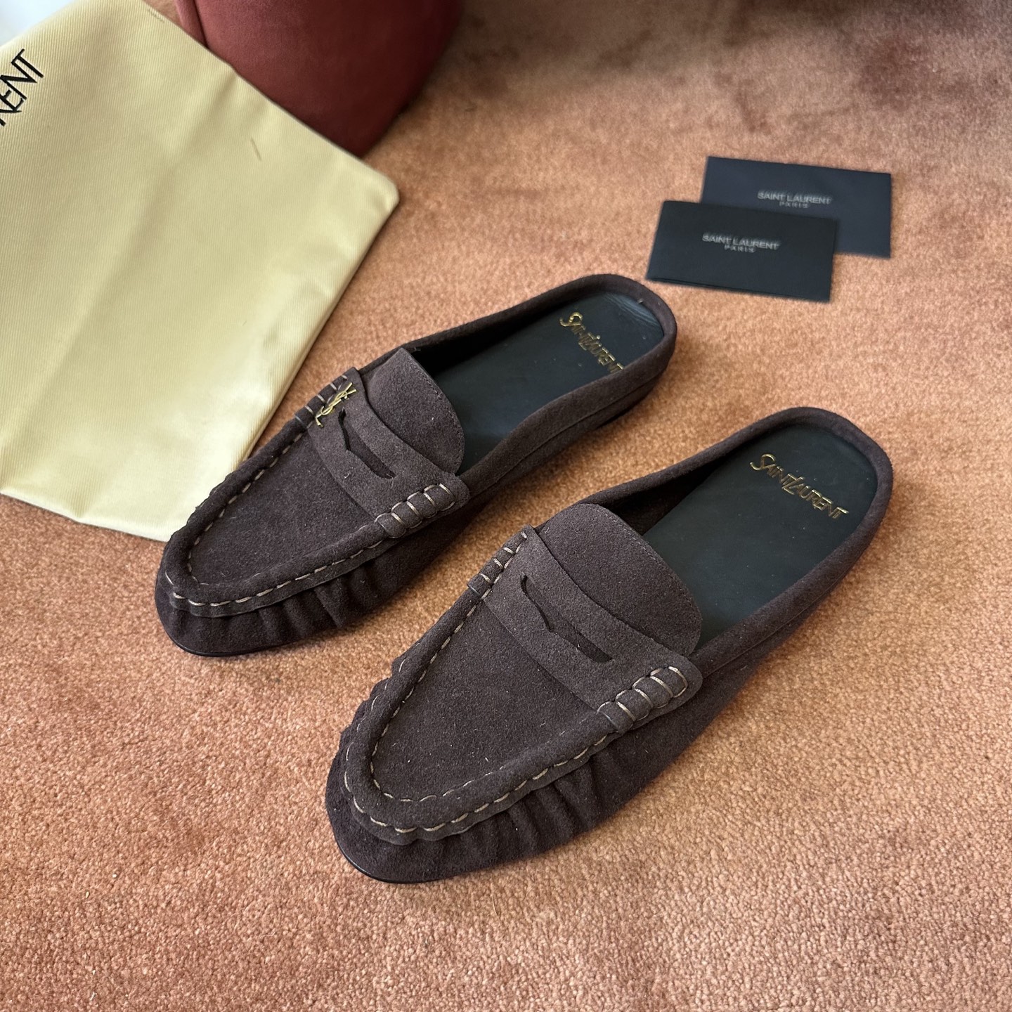 생로랑 YSL 앞코 덮인 뮬 108311 이미지 2