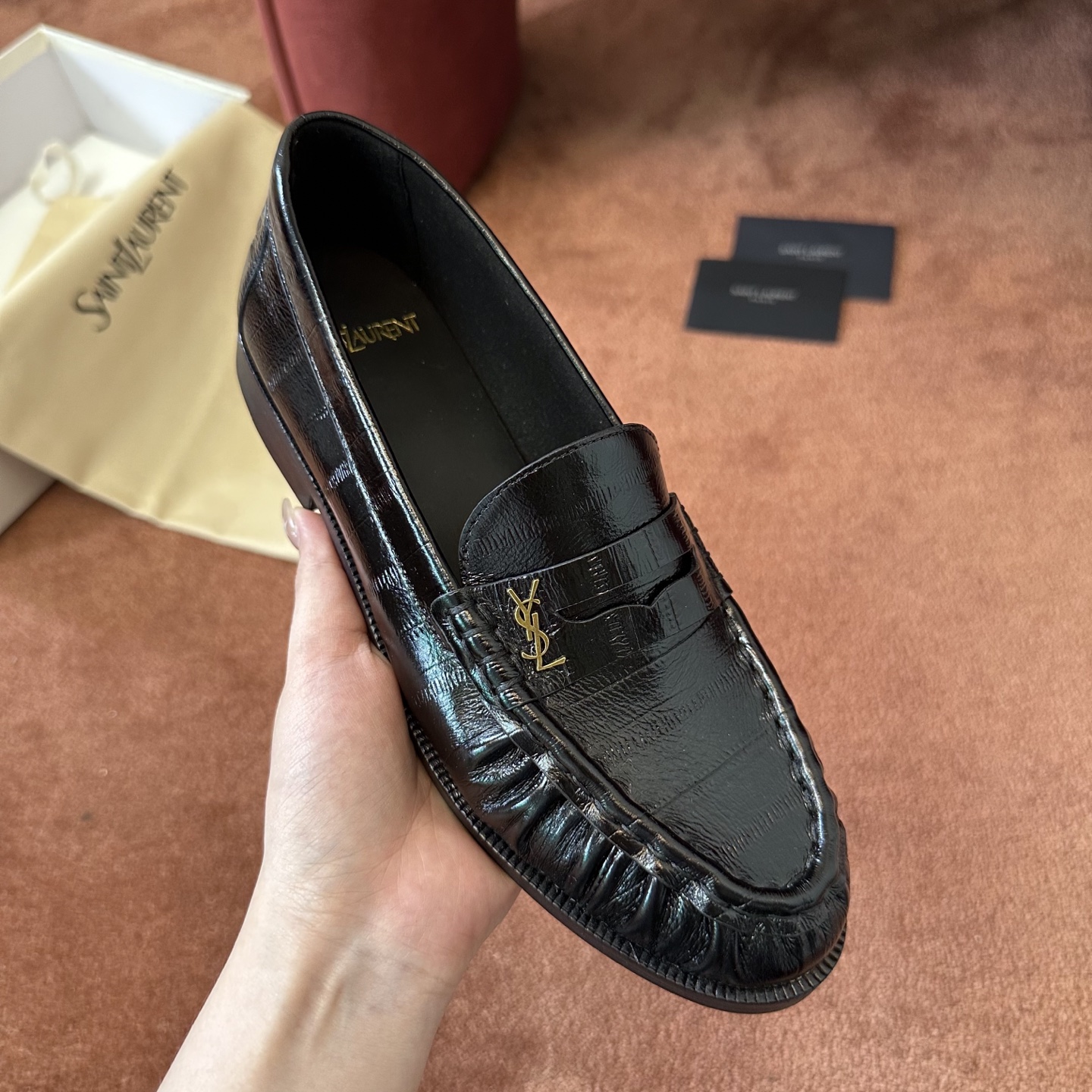 생로랑 YSL 앞코 덮인 뮬 슬리퍼 108310 이미지 3