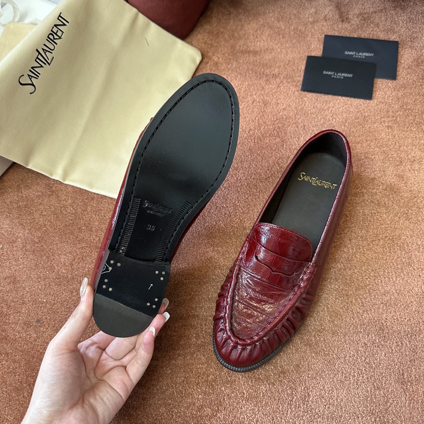 생로랑 YSL 앞코 덮인 뮬 108308 이미지 7