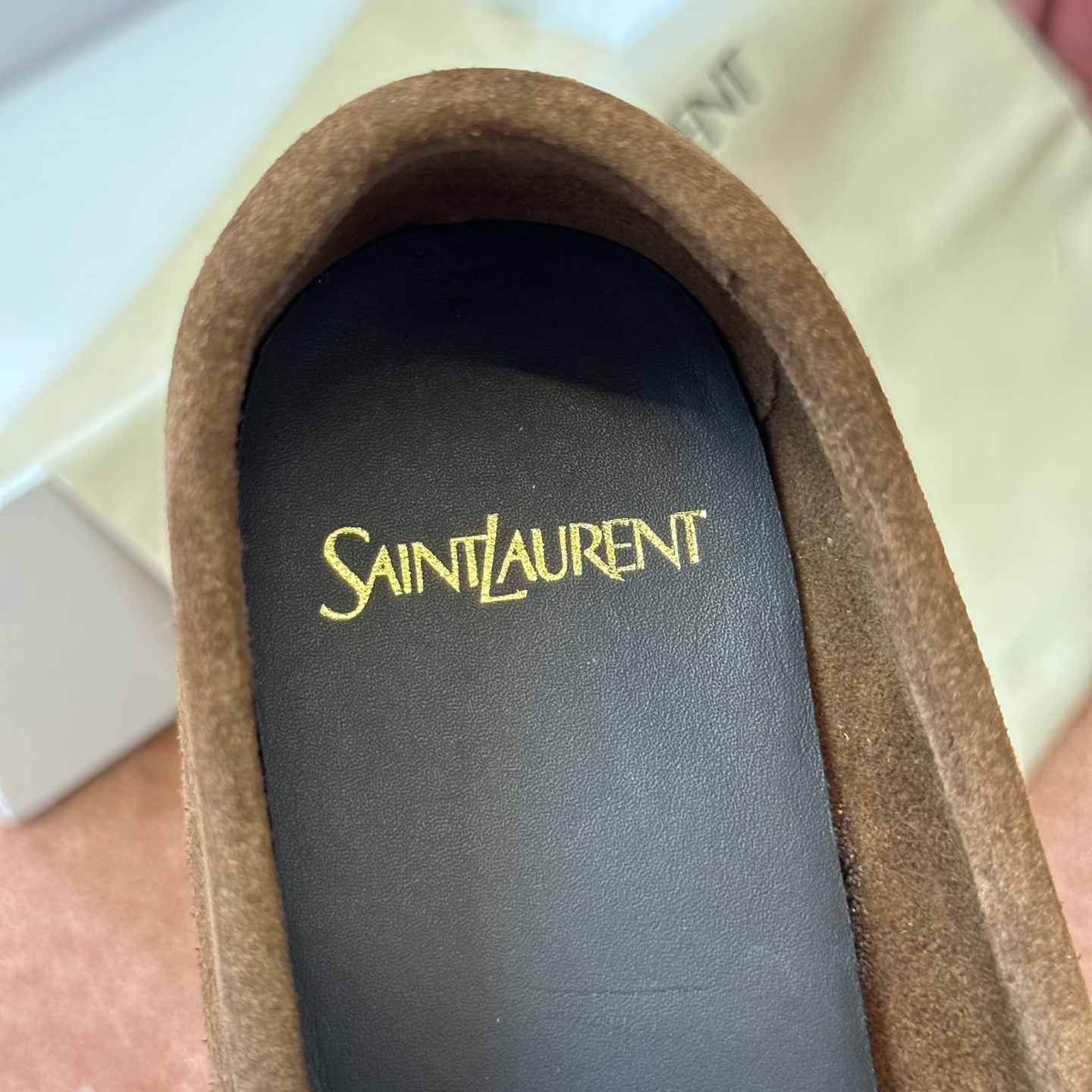 생로랑 YSL 앞코 덮인 플랫 뮬 108306 이미지 5