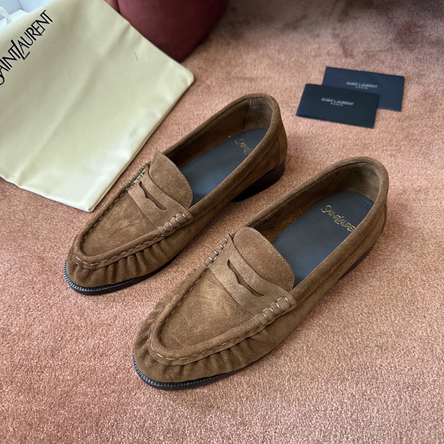 생로랑 YSL 앞코 덮인 플랫 뮬 108306 이미지 2