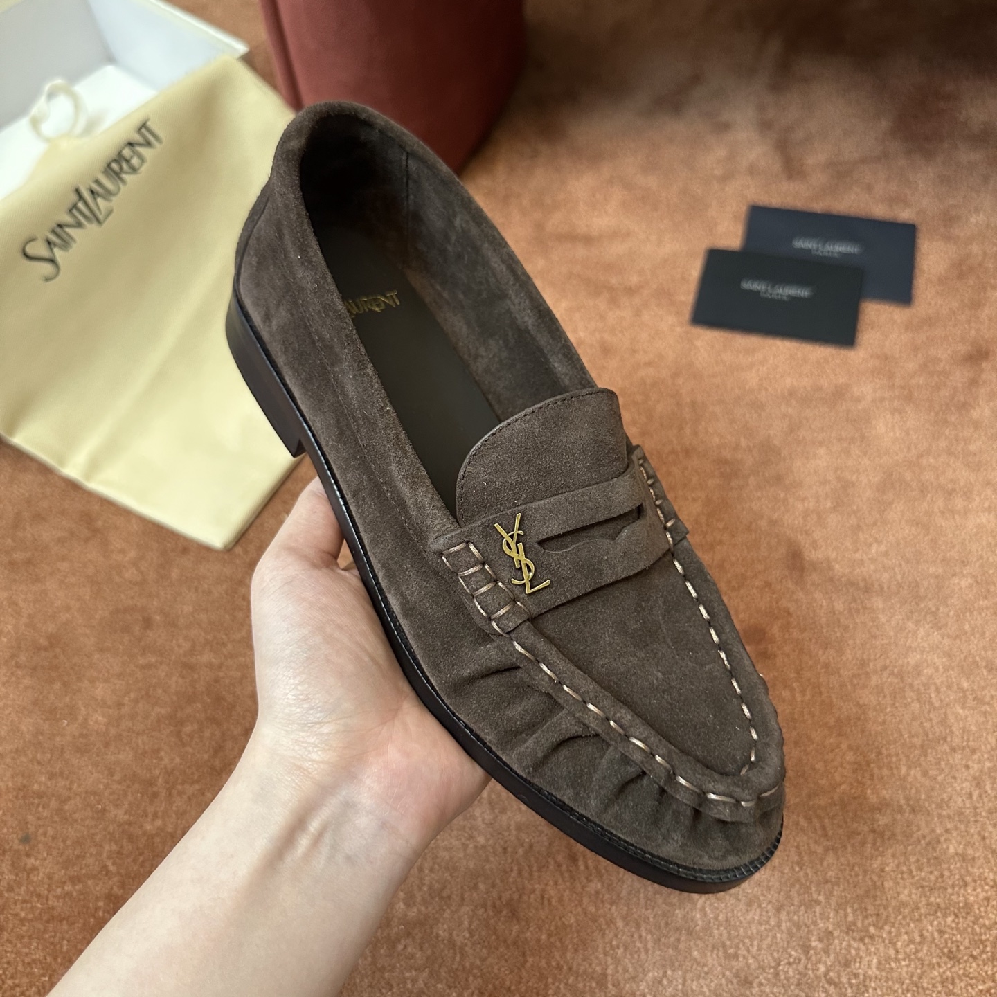 생로랑 YSL 앞코 덮인 뮬 로퍼 108296 이미지 3