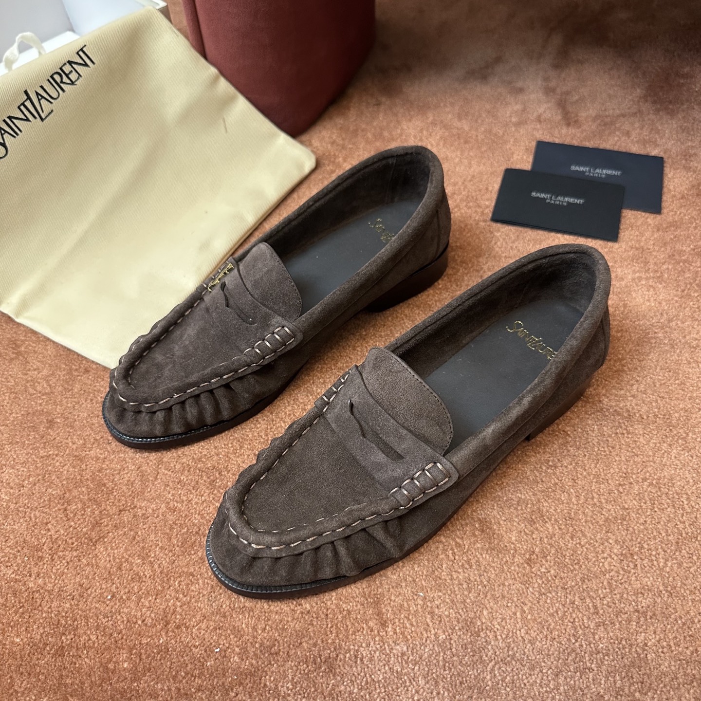 생로랑 YSL 앞코 덮인 뮬 로퍼 108296 이미지 2