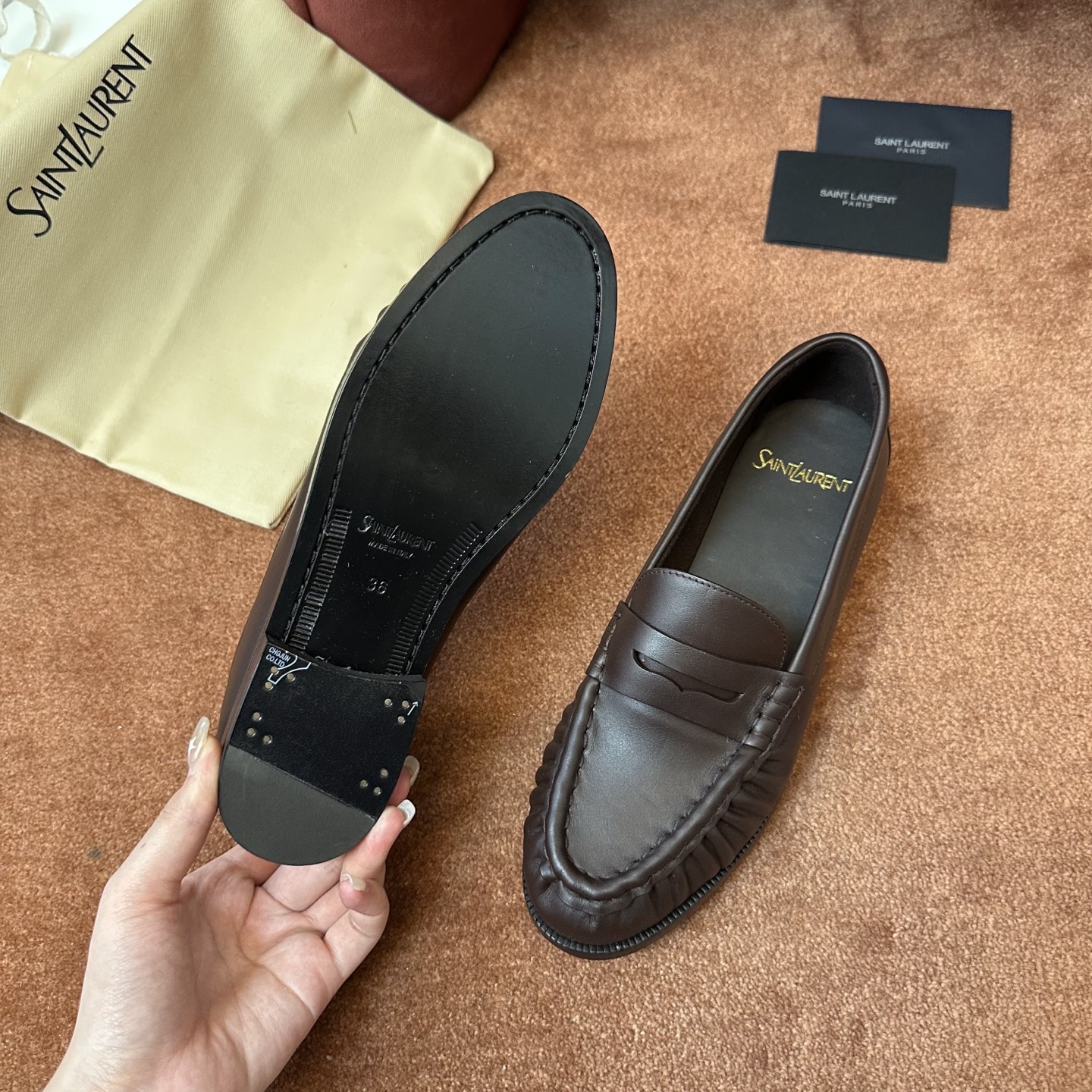 생로랑 YSL 앞코 덮인 뮬 108295 이미지 7