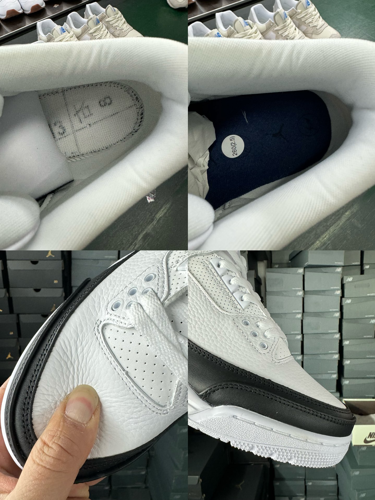 耐克Nike Air Jordan 3”UNC”迈克尔·乔丹AJ3代中帮复古休闲运动文化篮球鞋“藤原浩白黑闪电”DA3595-100