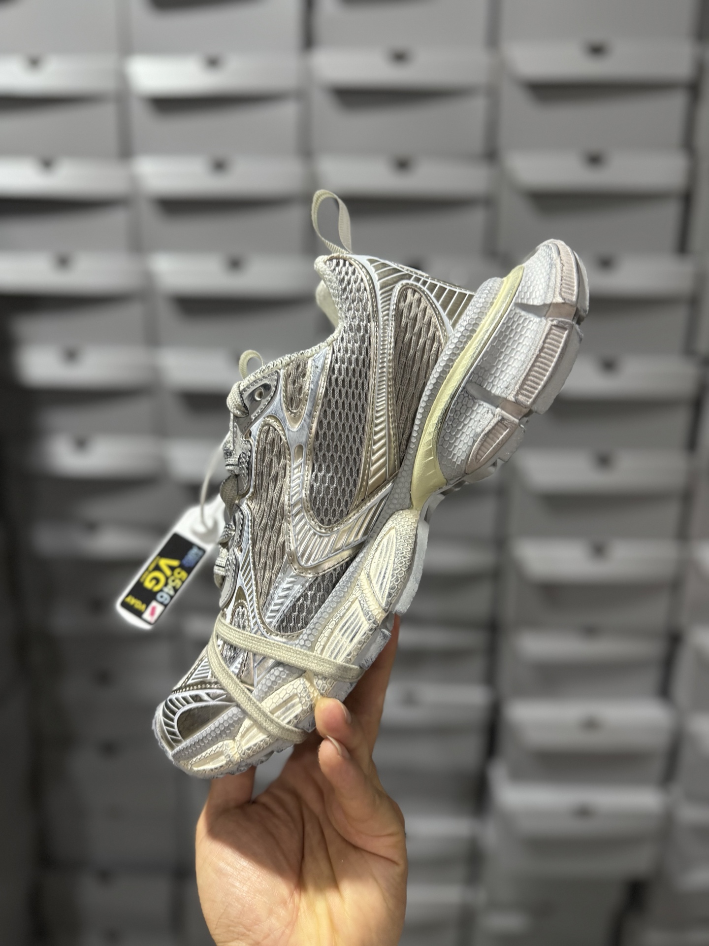 P360 VG版本BALENCIAGA 3XL 520 系列巴黎世家 低帮复古阔型底姥爹风潮流百搭休闲慢跑鞋“网织浅灰银金属VG版