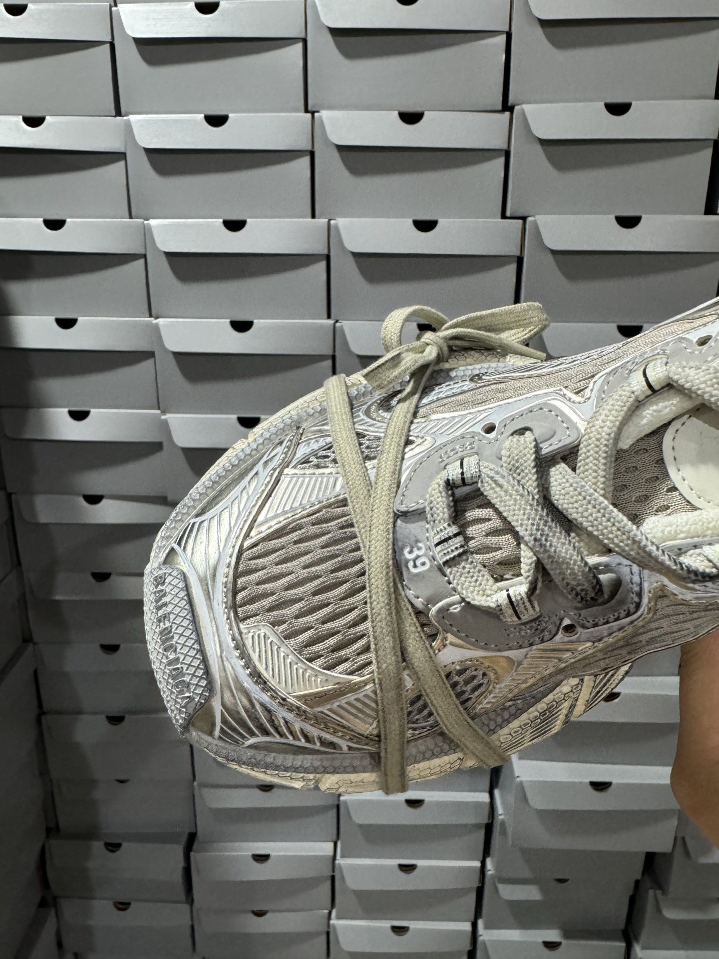 P360 VG版本BALENCIAGA 3XL 520 系列巴黎世家 低帮复古阔型底姥爹风潮流百搭休闲慢跑鞋“网织浅灰银金属VG版