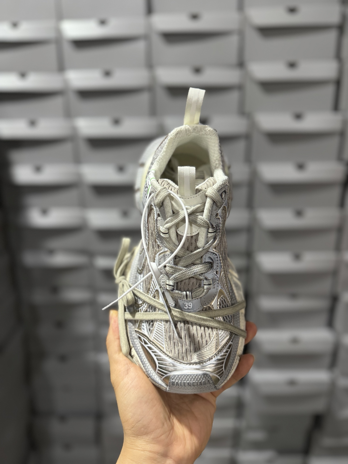 P360 VG版本BALENCIAGA 3XL 520 系列巴黎世家 低帮复古阔型底姥爹风潮流百搭休闲慢跑鞋“网织浅灰银金属VG版