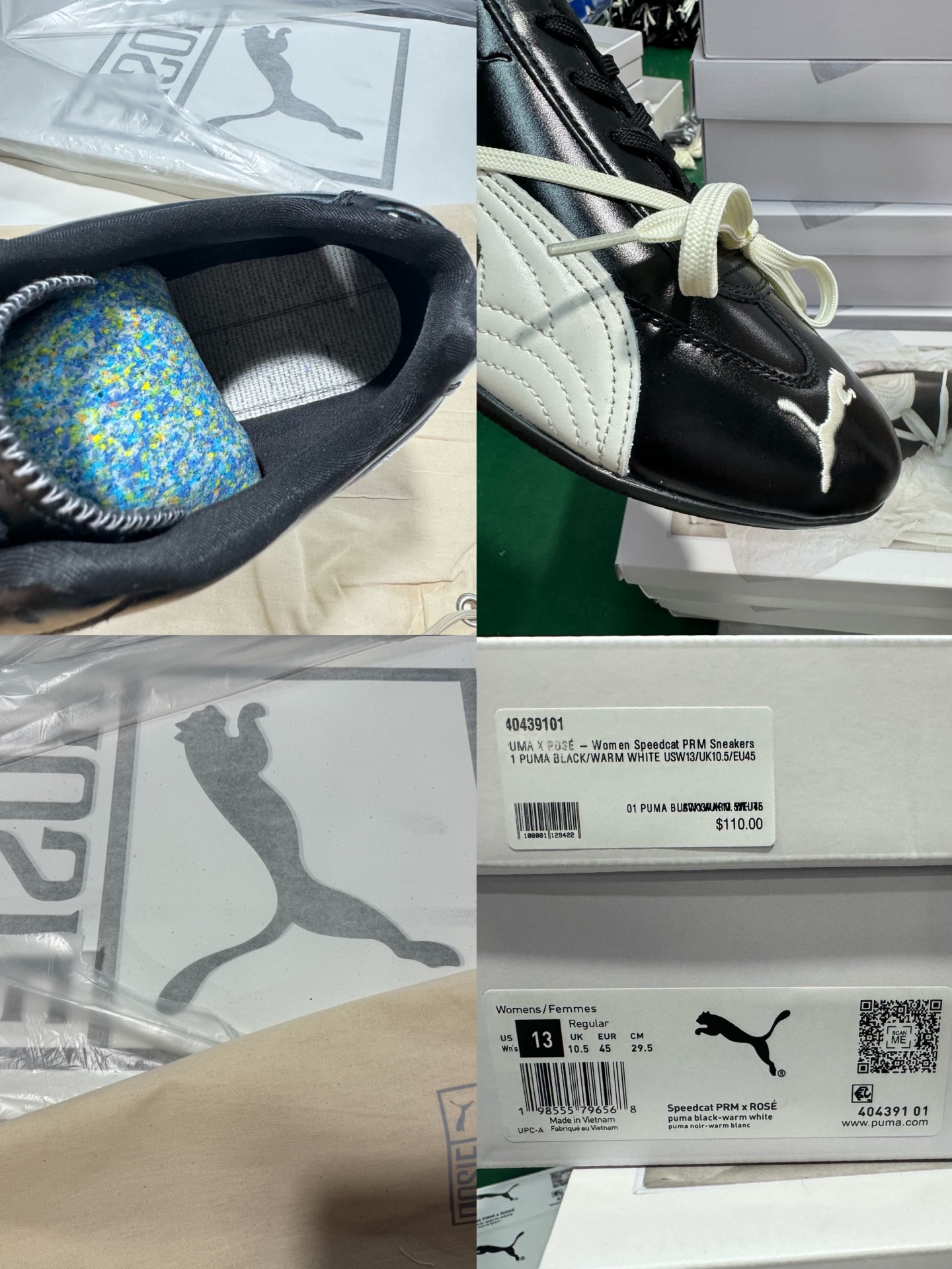Puma x Rose Speedcat Low-Top Sneakers - Black & White - Style 404391-01 9 i1757321232735 9613 0 8