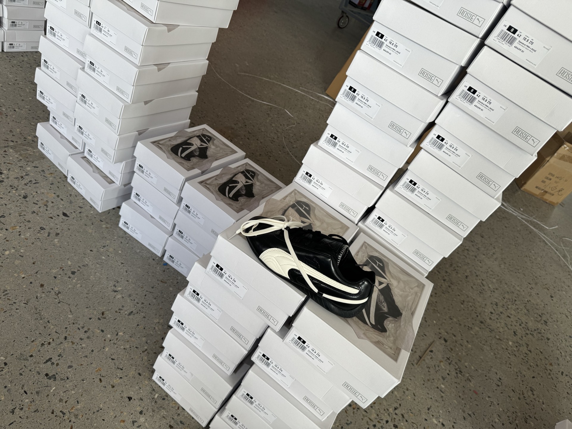 PUMA x Rosé Speedcat Racing Shoes - Black Leather, Double Laces, Couple Style