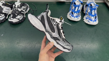 Balenciaga 3XL Black Silver Rhinestone Sneakers - Style 734731 W3XL 1080