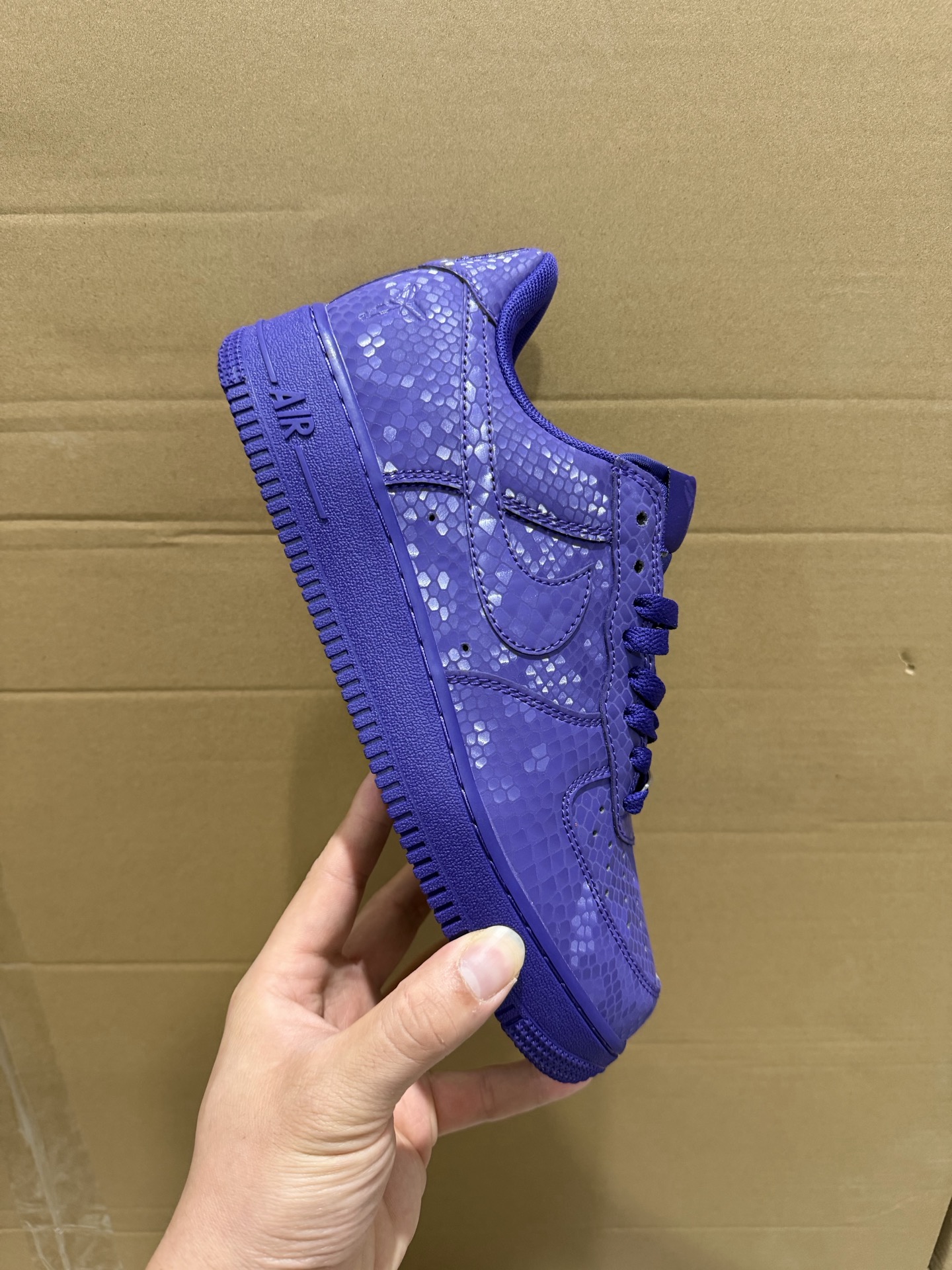 特价福利 ‼️原装皮革Nike Air Force 1 Low Kobe Forever 紫色蛇纹 Ko