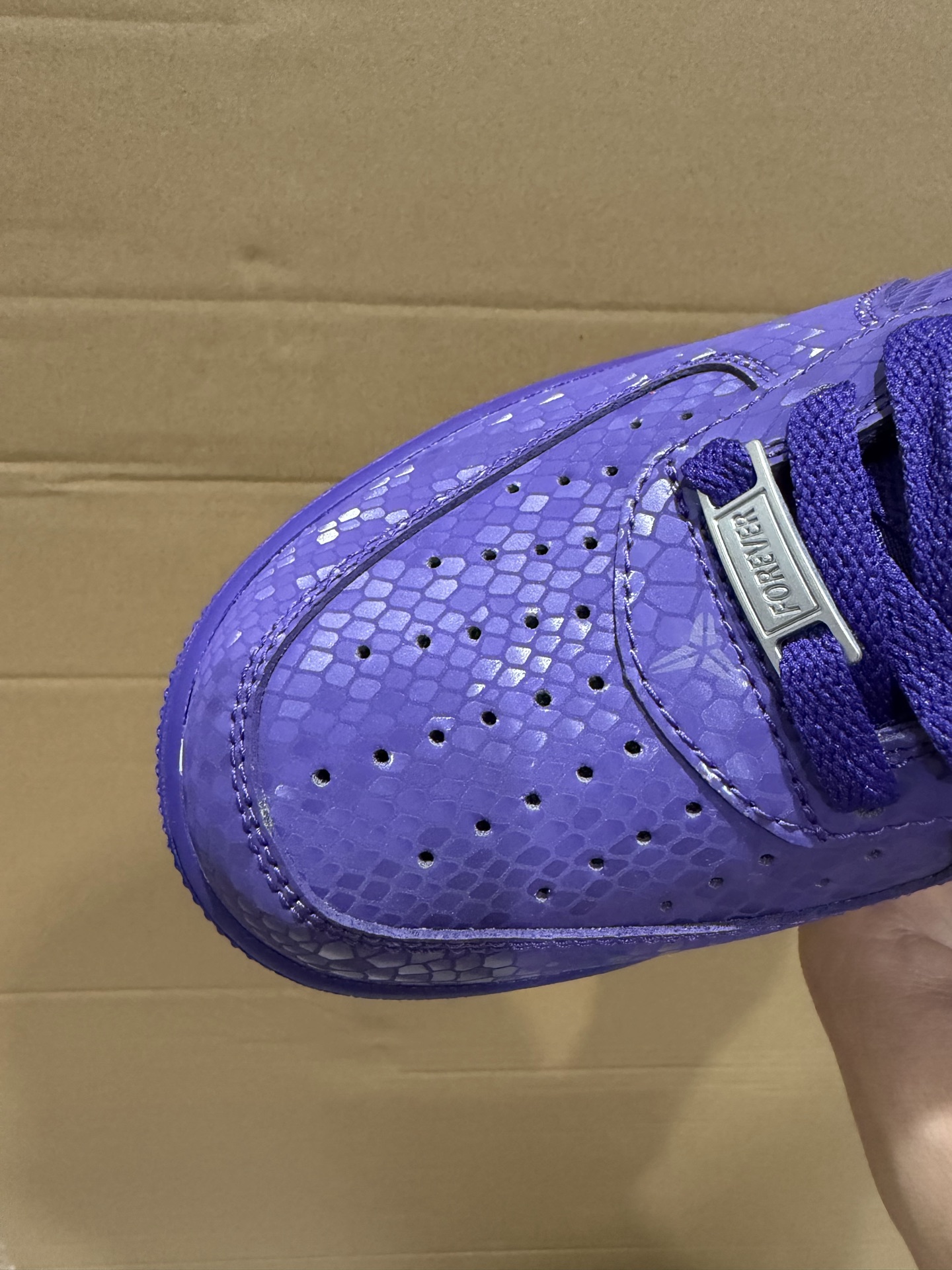特价福利 ‼️原装皮革Nike Air Force 1 Low Kobe Forever 紫色蛇纹 Ko