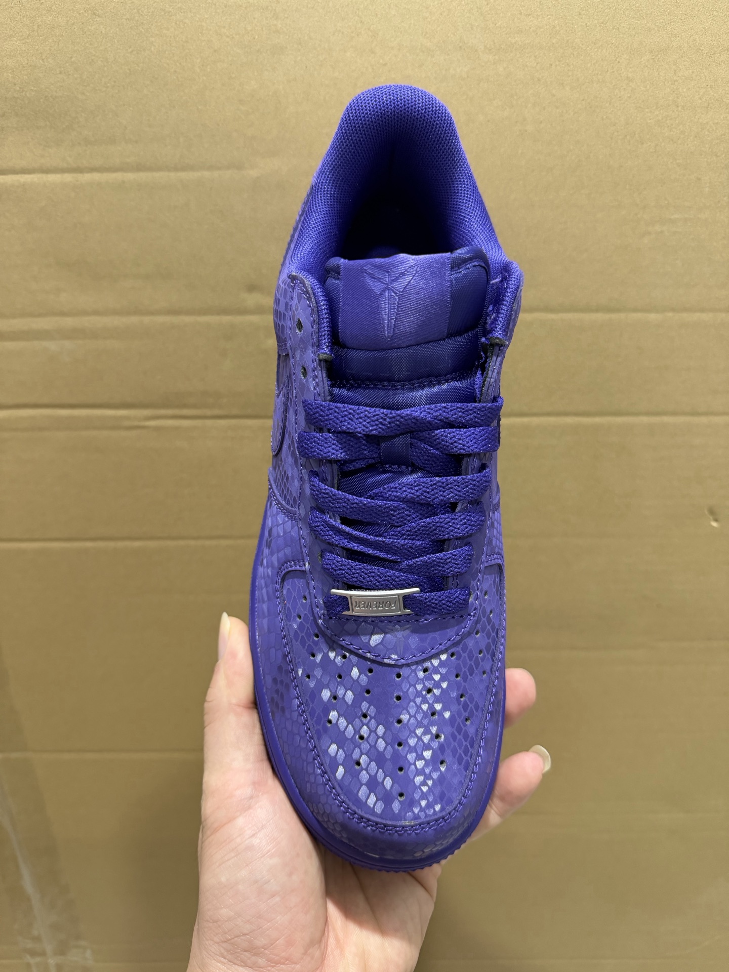 特价福利 ‼️原装皮革Nike Air Force 1 Low Kobe Forever 紫色蛇纹 Ko